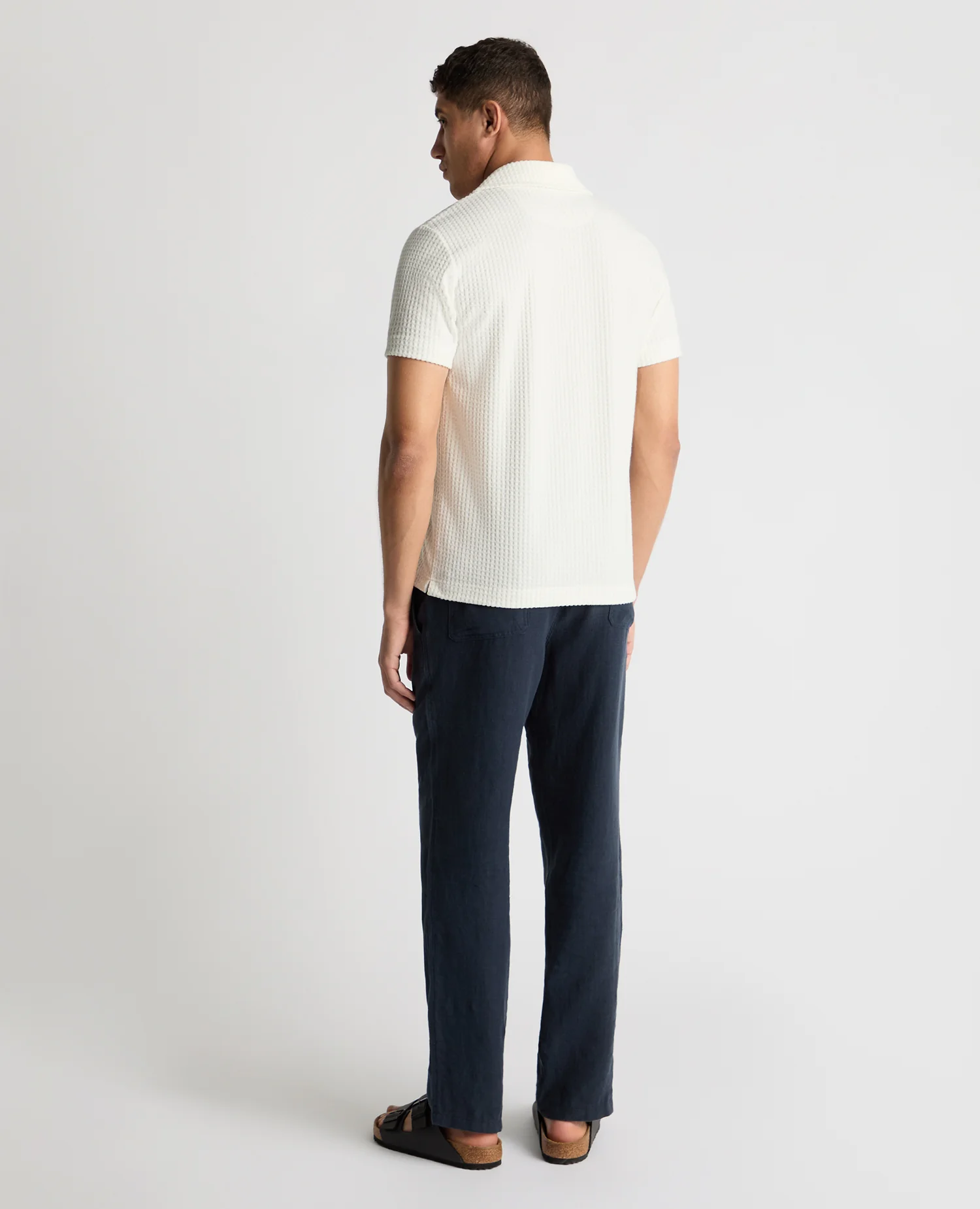 Open Collar Terry Polo Shirt - Image 4