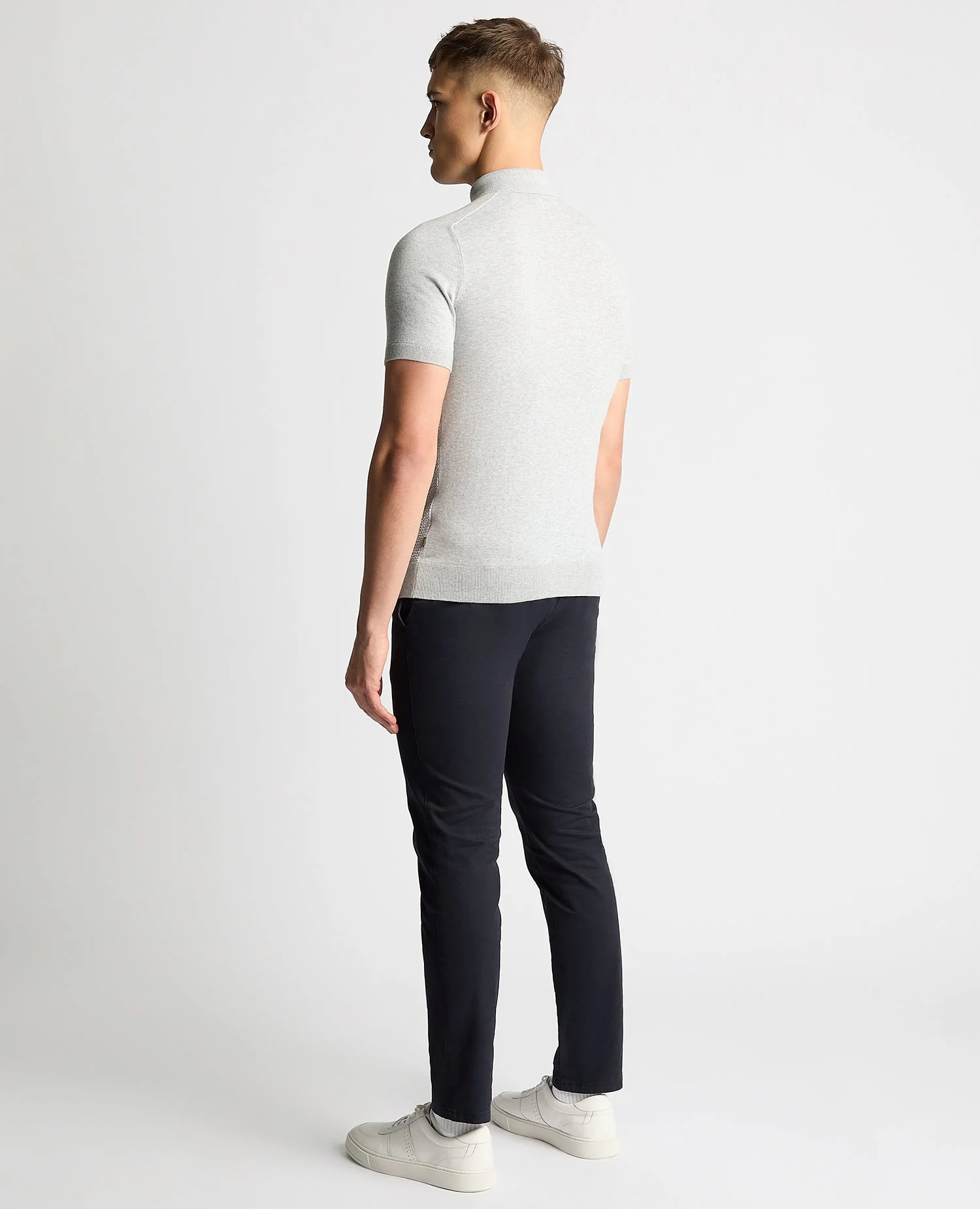 Knitted Cotton Short-Sleeve Polo Shirt - Image 3