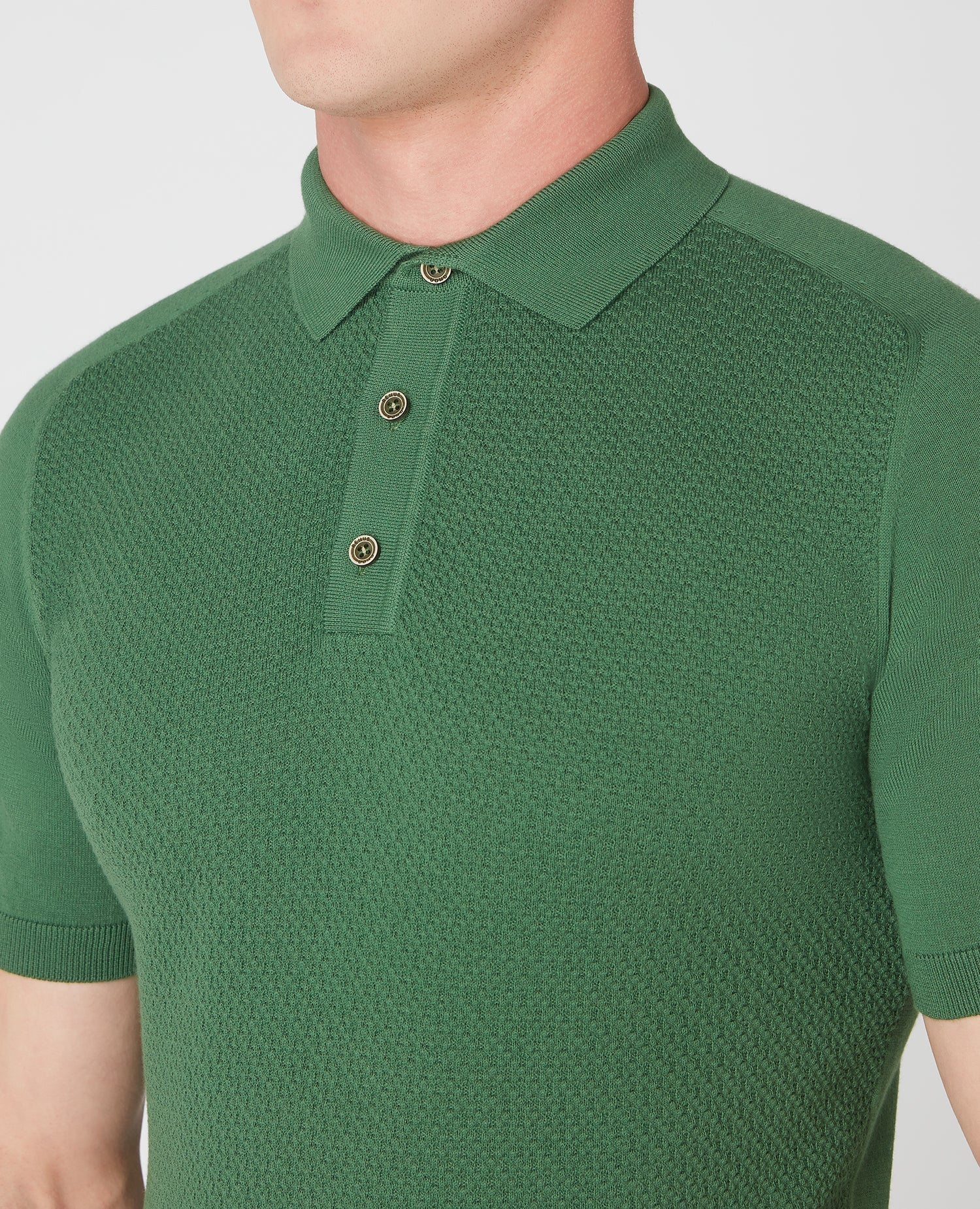 Slim Fit Knitted Cotton Short-Sleeve Polo Shirt - Image 4