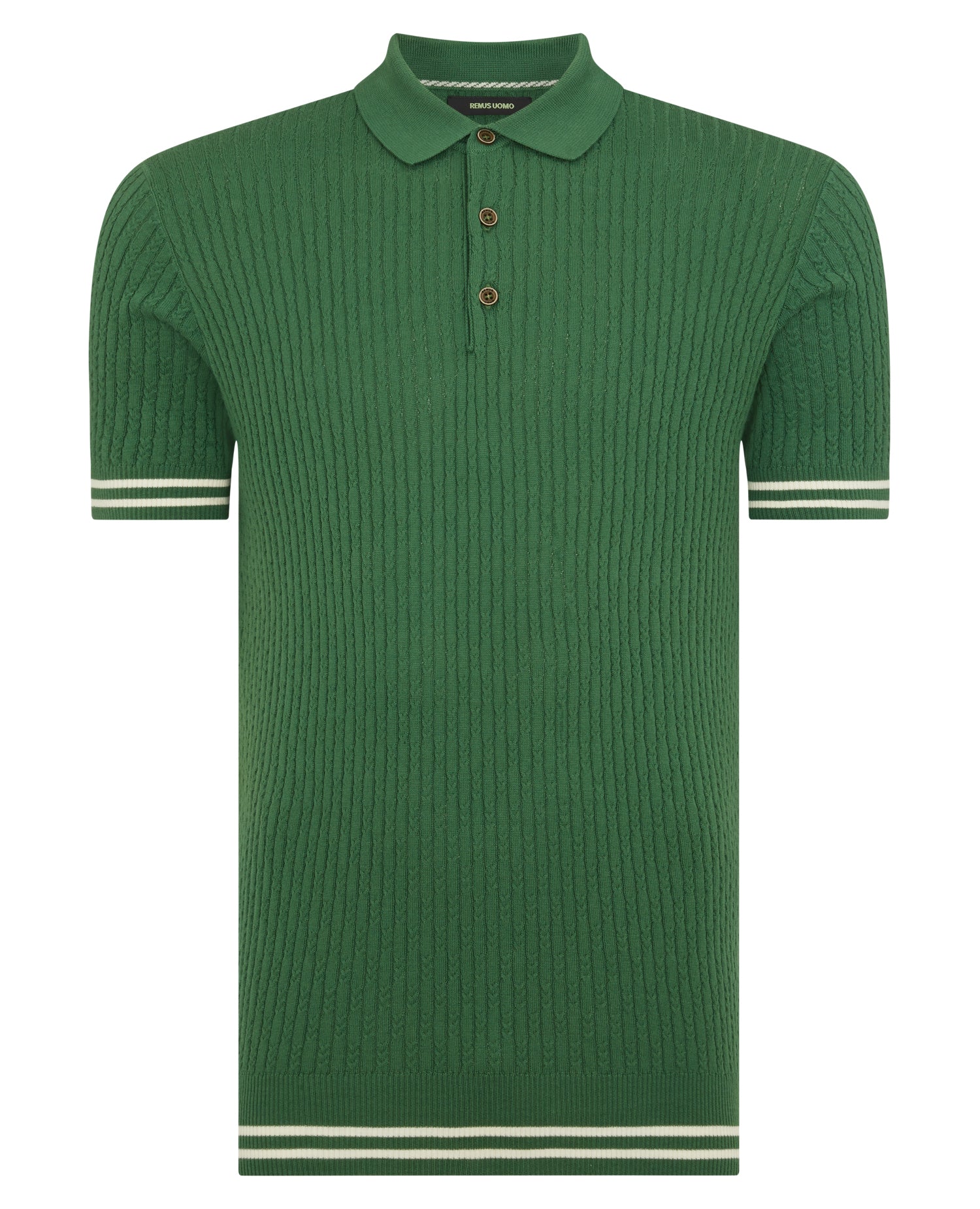 Slim Fit Knitted Cotton Short-Sleeve Polo Shirt - Image 5