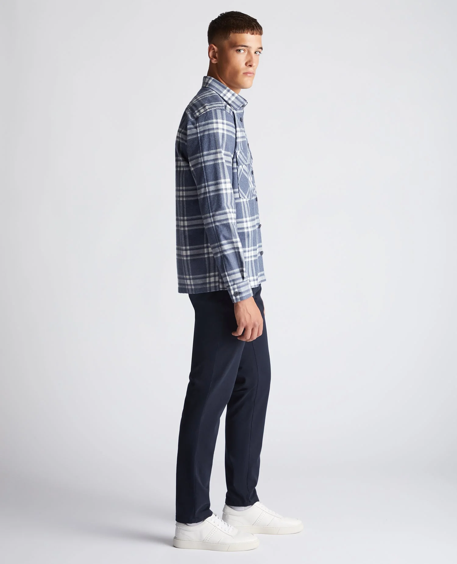 Regular Fit Checked Heavyweight Cotton Overshirt - Image 4