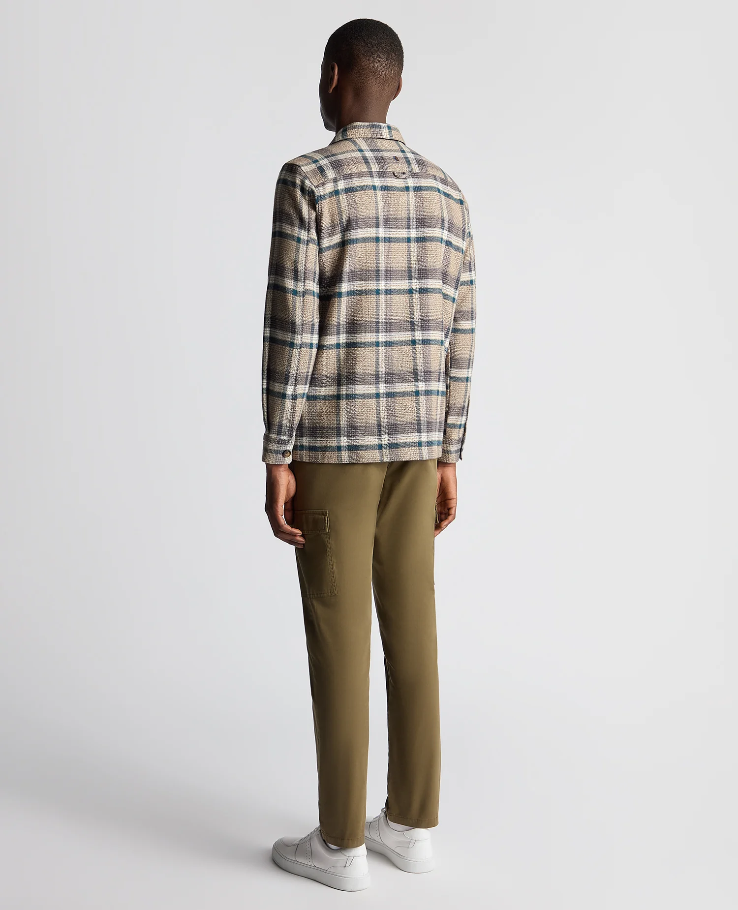 Tapered Fit Cotton Checked Overshirt - Image 3