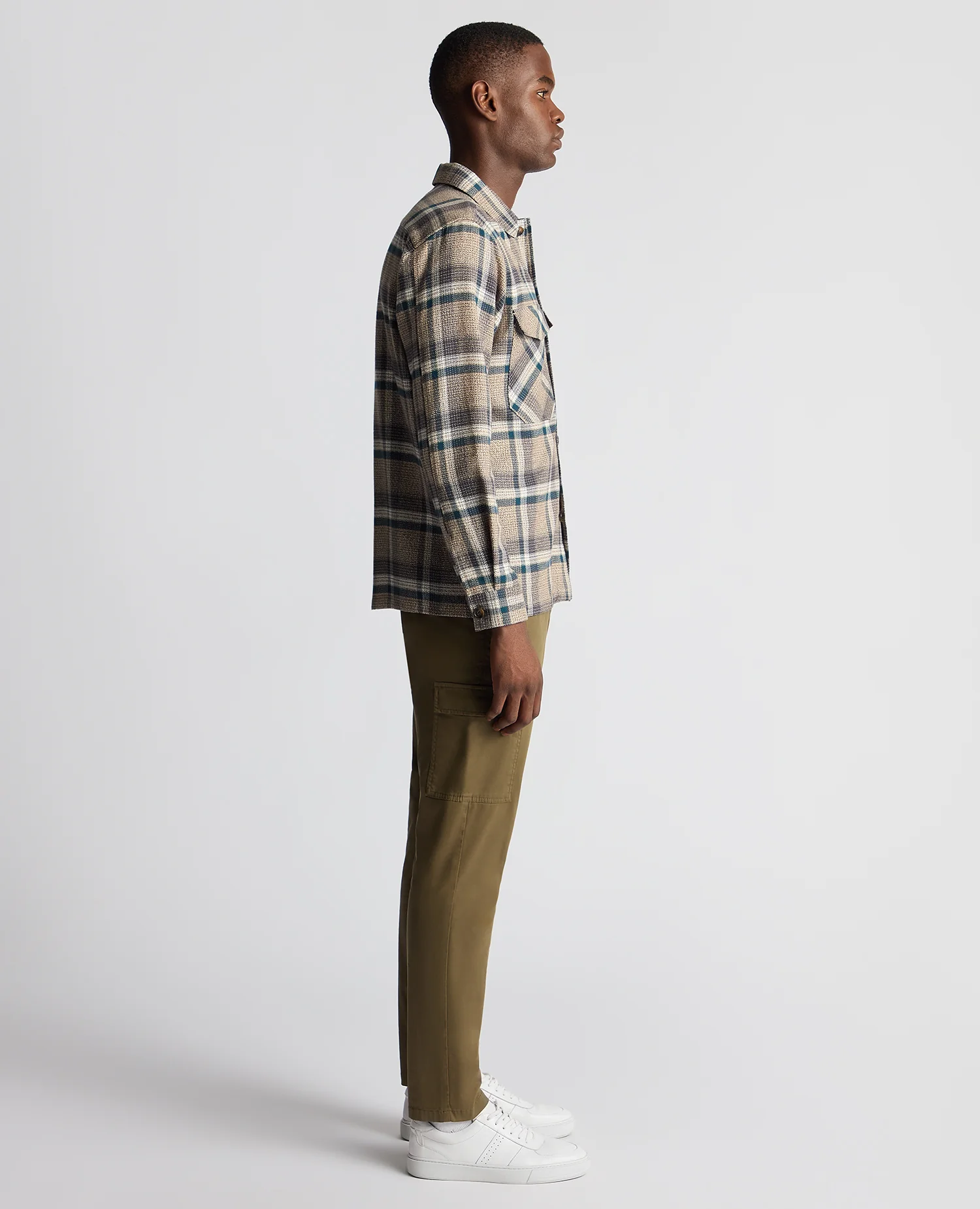 Tapered Fit Cotton Checked Overshirt - Image 4