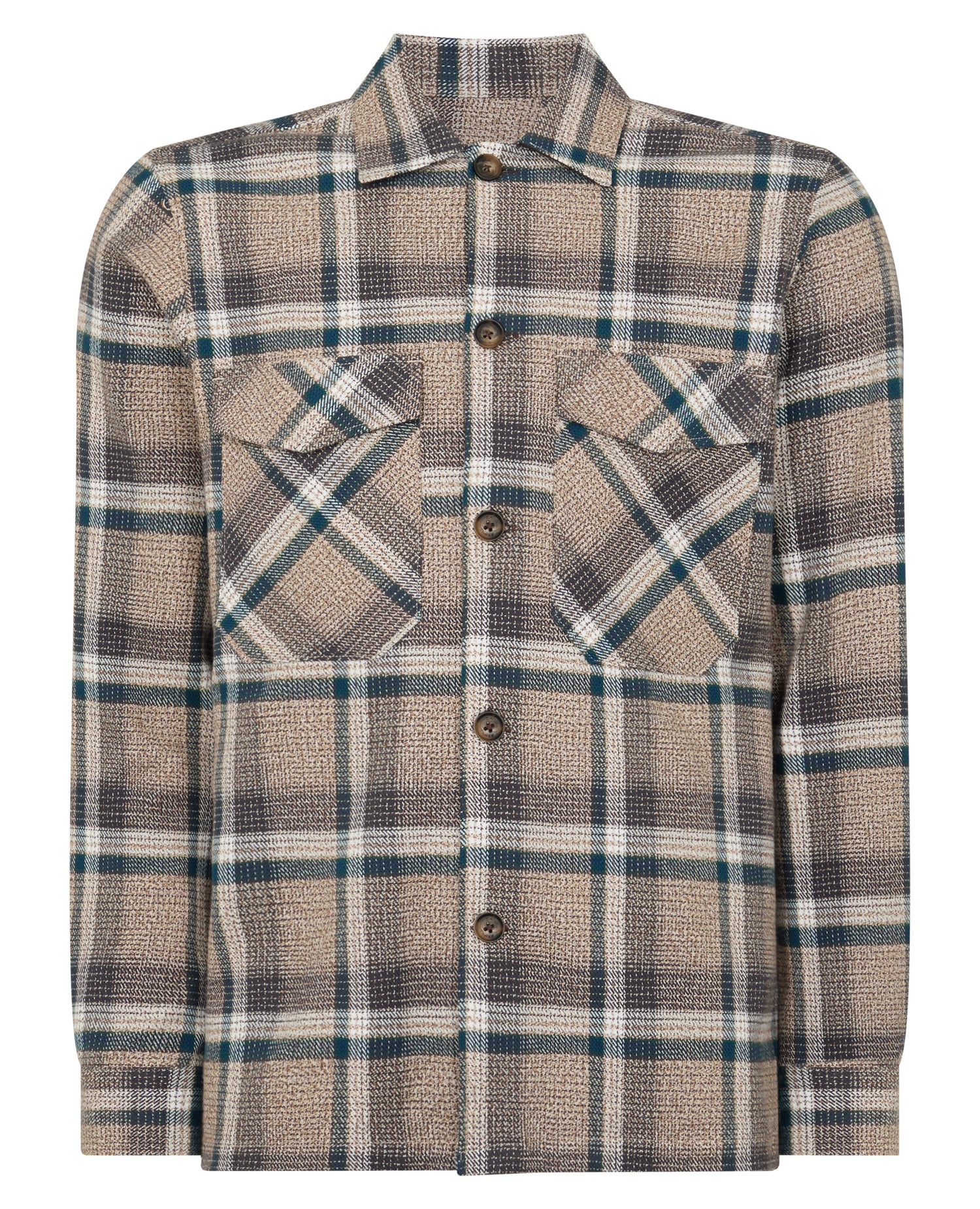 Tapered Fit Cotton Checked Overshirt - Image 7