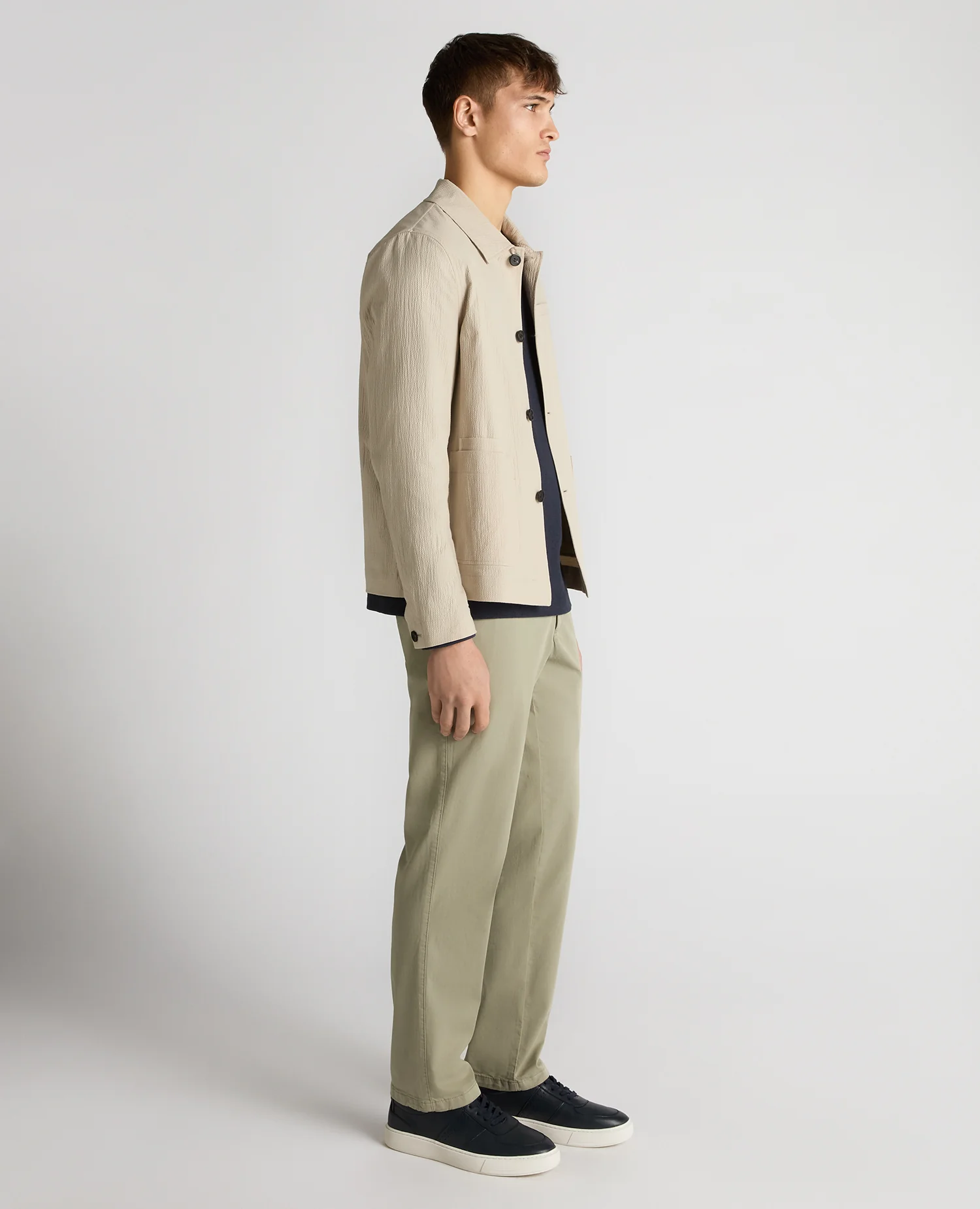 Regular Fit Seersucker Chore Jacket - Image 4