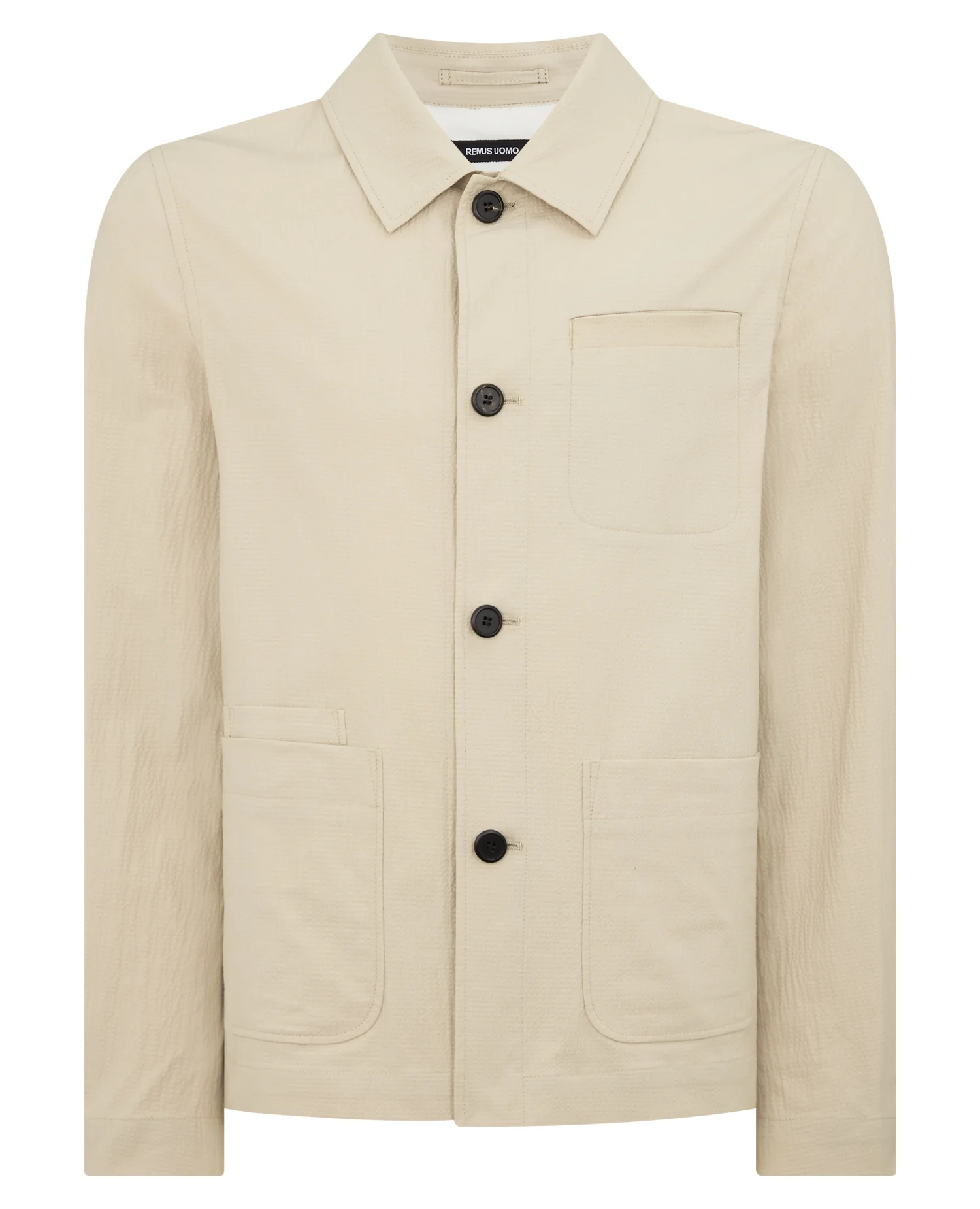 Regular Fit Seersucker Chore Jacket - Image 6