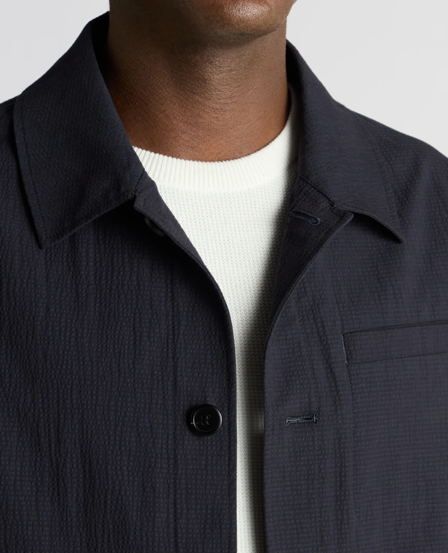 Regular Fit Seersucker Chore Jacket - Image 5