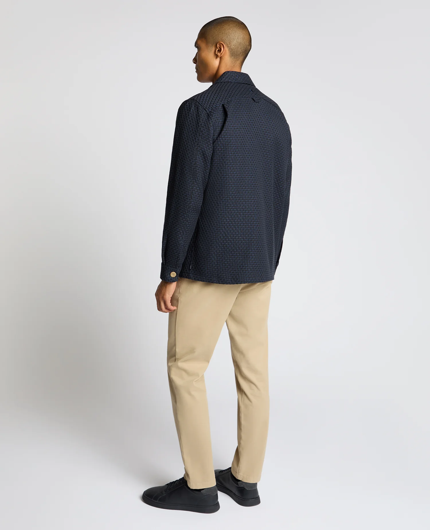 Regular Fit Chevron Print Shacket - Image 3