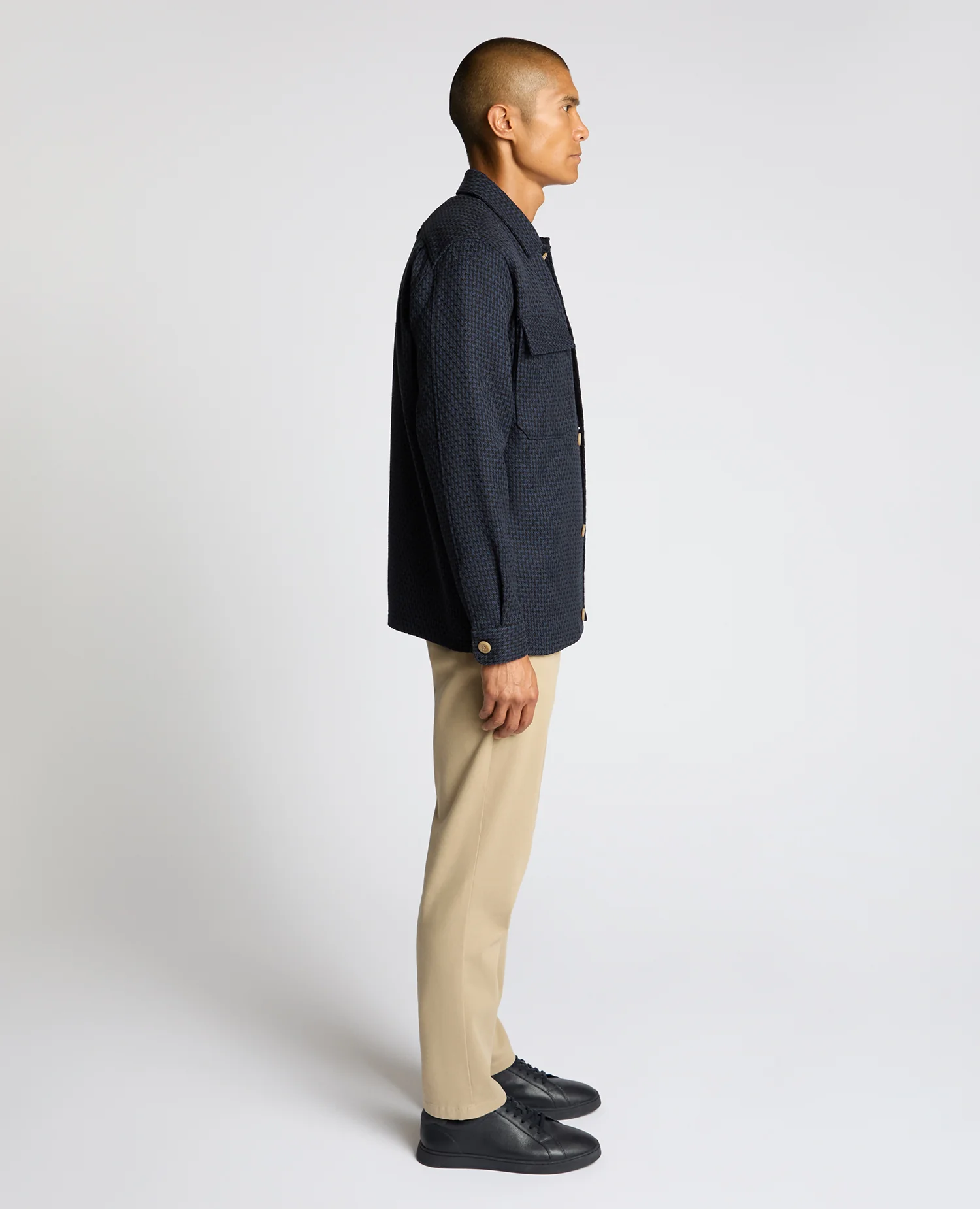 Regular Fit Chevron Print Shacket - Image 4