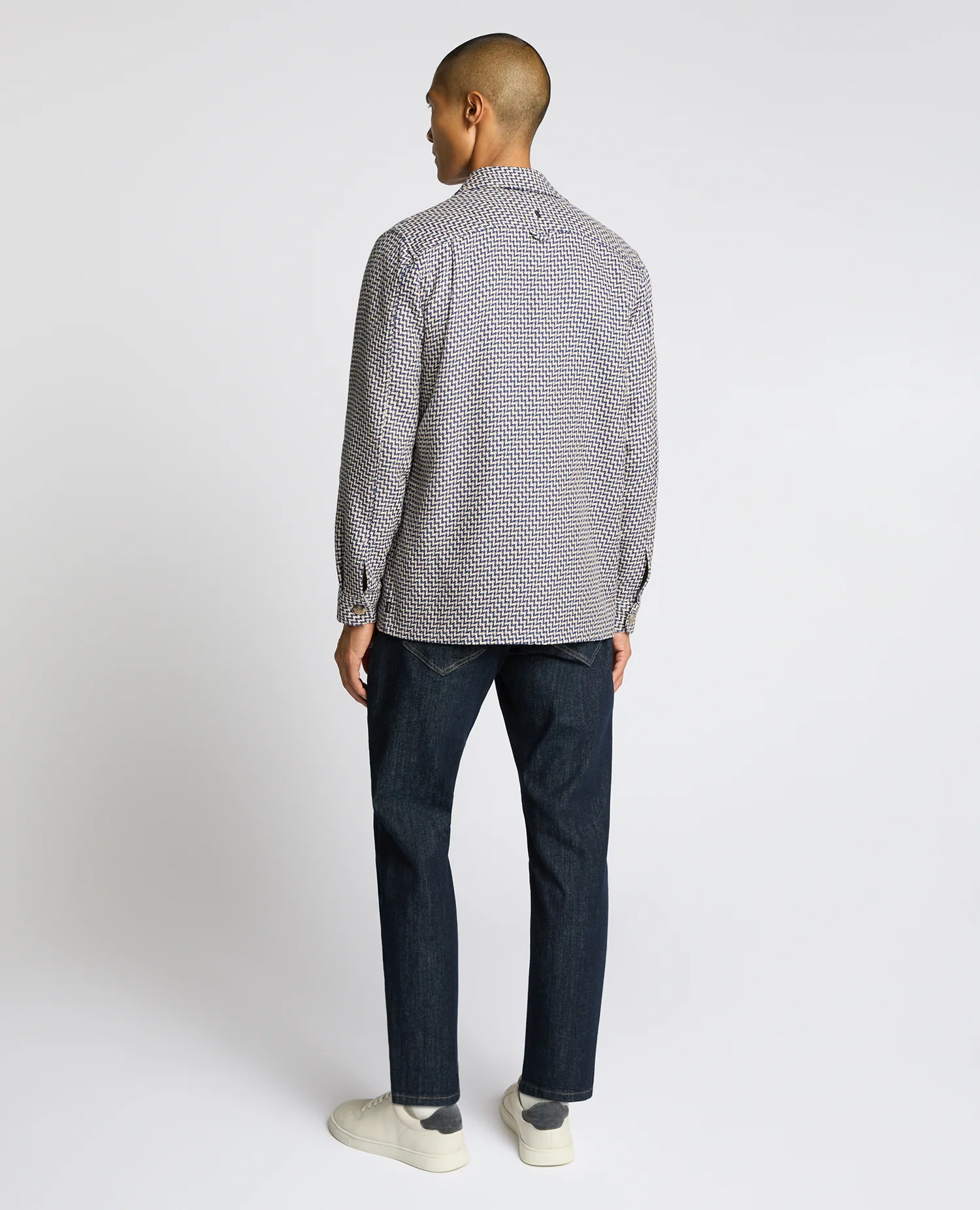 Regular Fit Chevron Print Shacket - Image 3