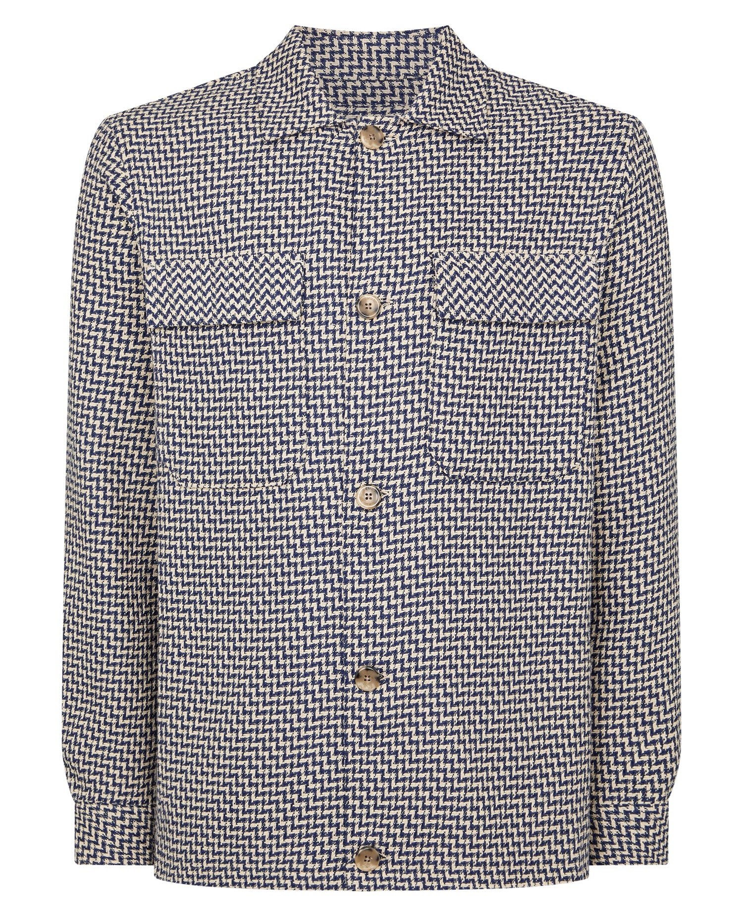 Regular Fit Chevron Print Shacket - Image 7
