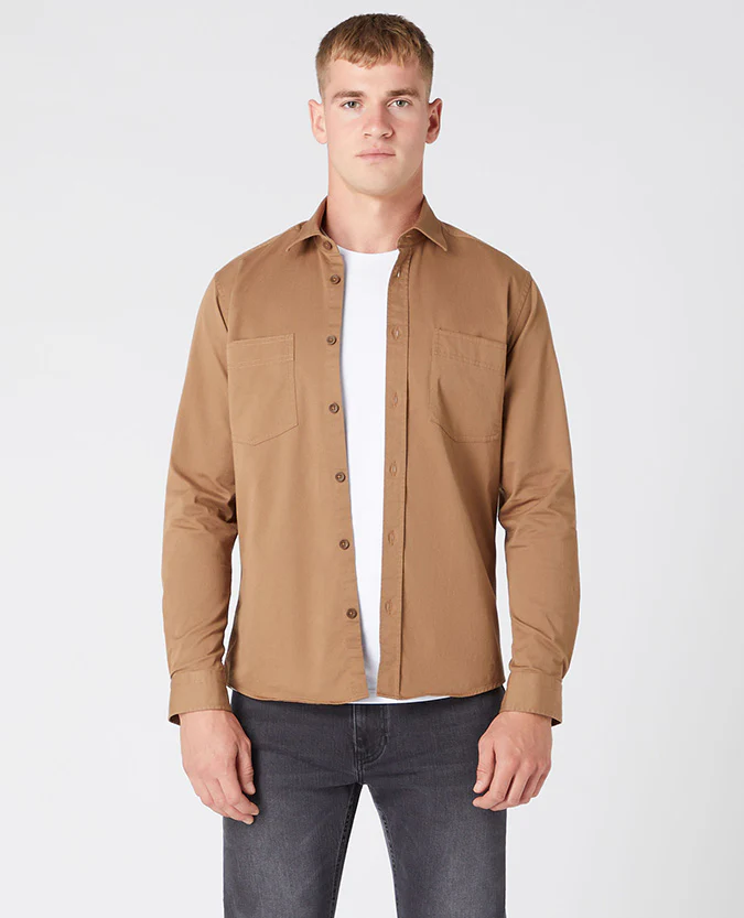 Regular Fit Cotton-Stretch Overshirt