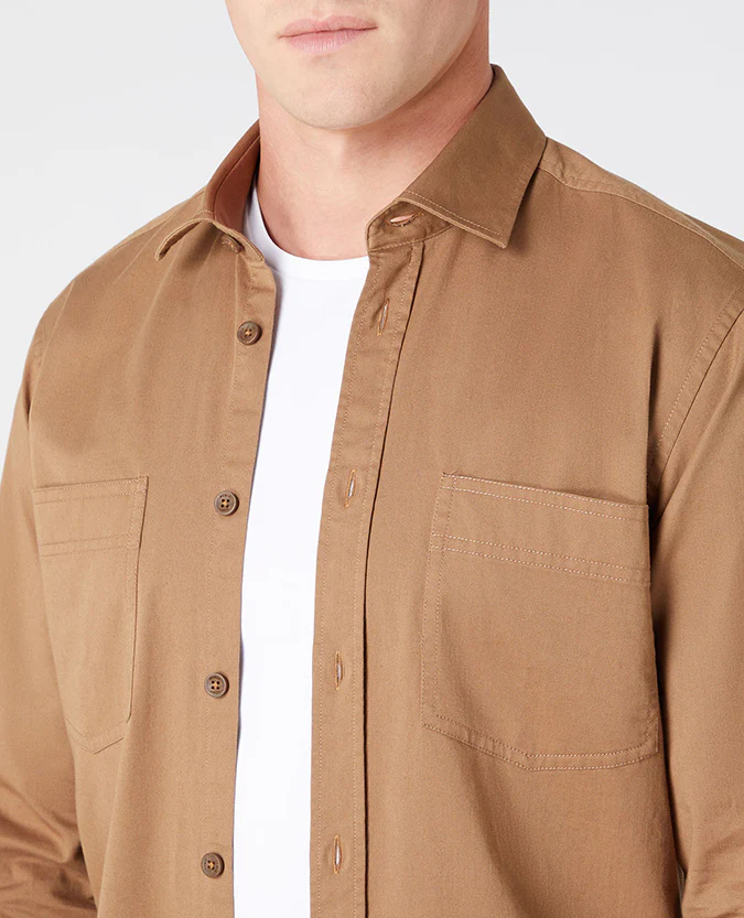 Regular Fit Cotton-Stretch Overshirt - Image 4