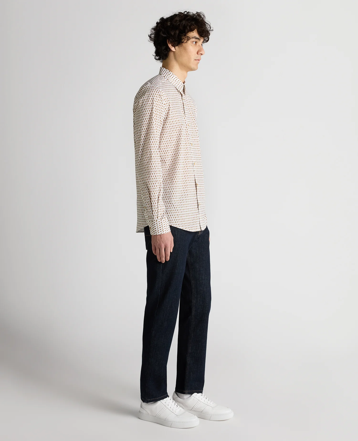 Regular Fit Print Cotton-Stretch Shirt - Image 4