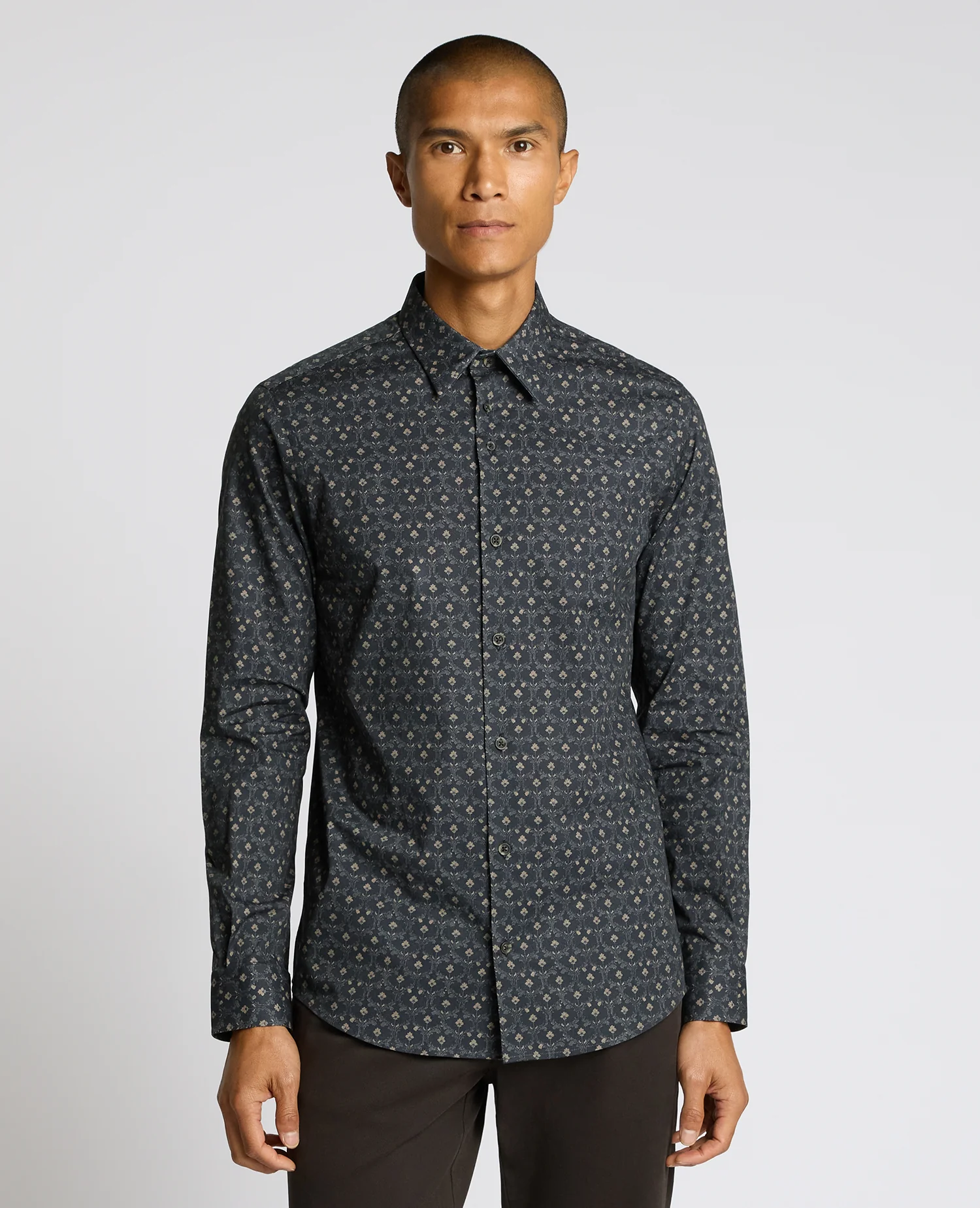 Regular Fit Print Cotton Stretch Shirt