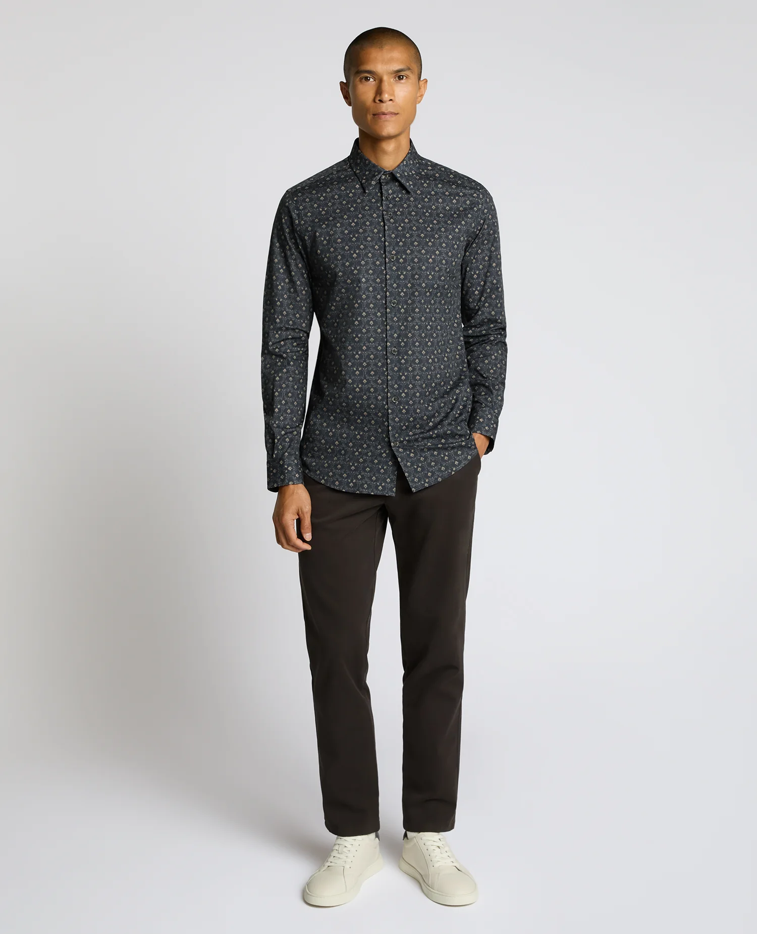 Regular Fit Print Cotton Stretch Shirt - Image 2