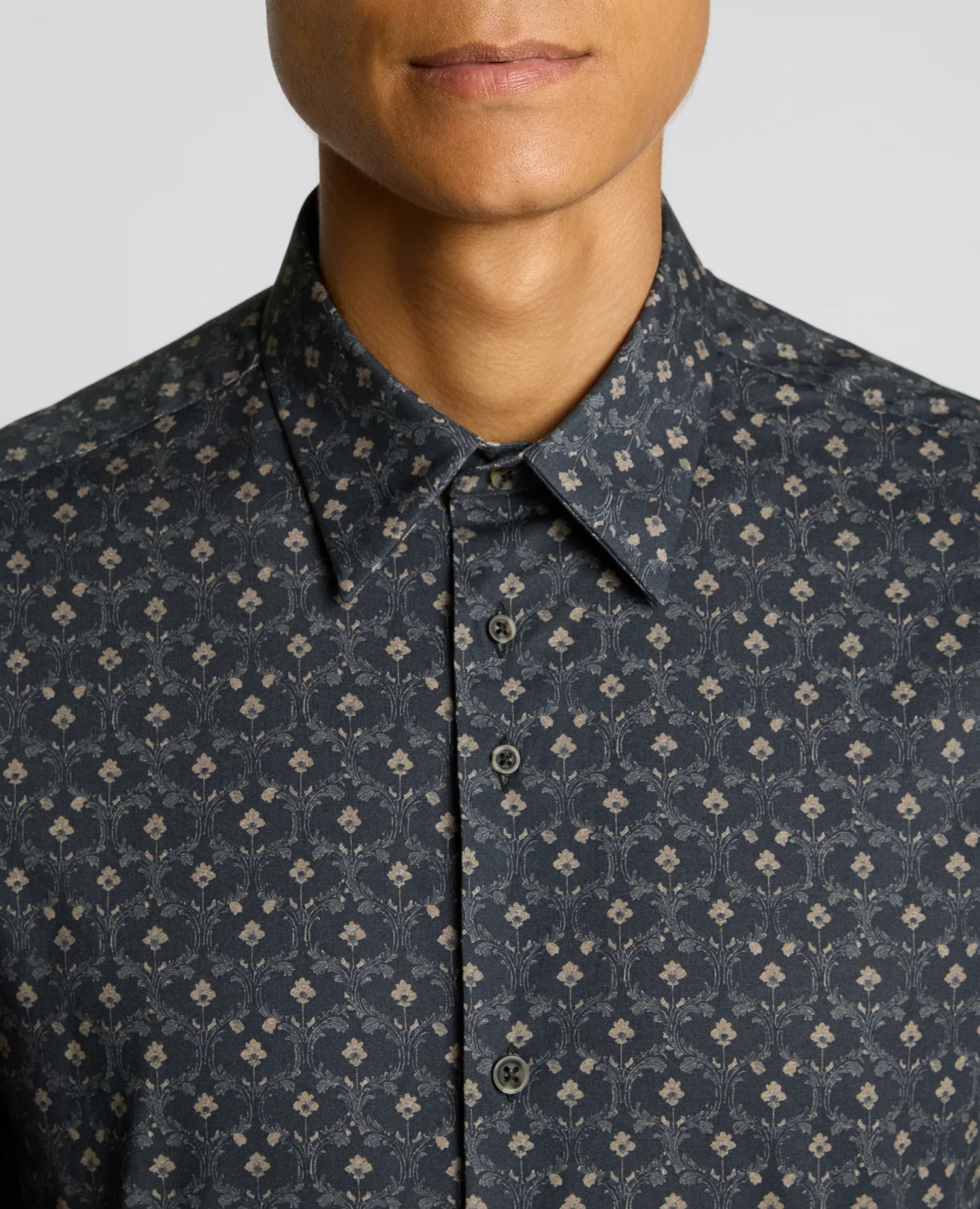 Regular Fit Print Cotton Stretch Shirt - Image 5
