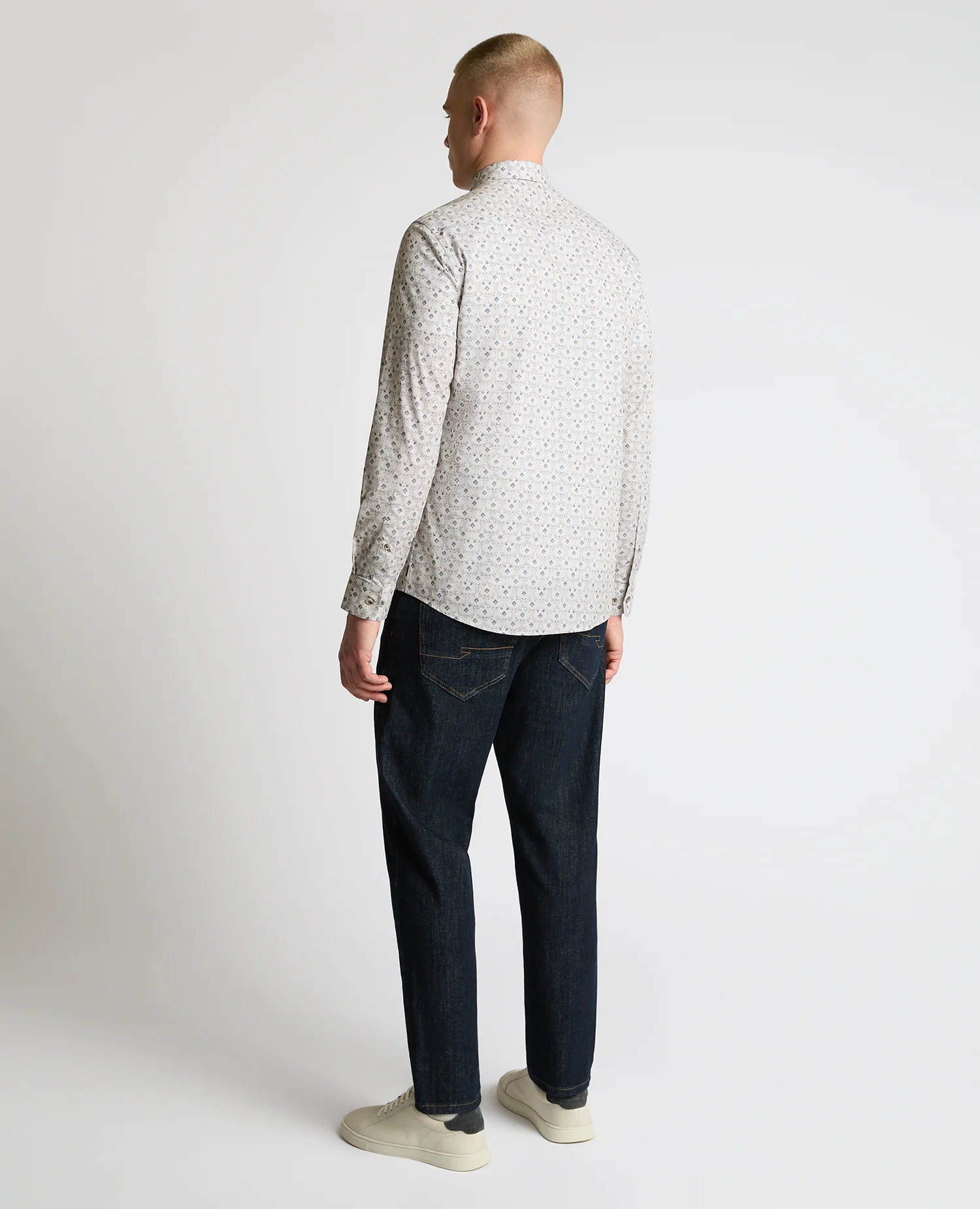 Regular Fit Print Cotton Stretch Shirt - Image 3