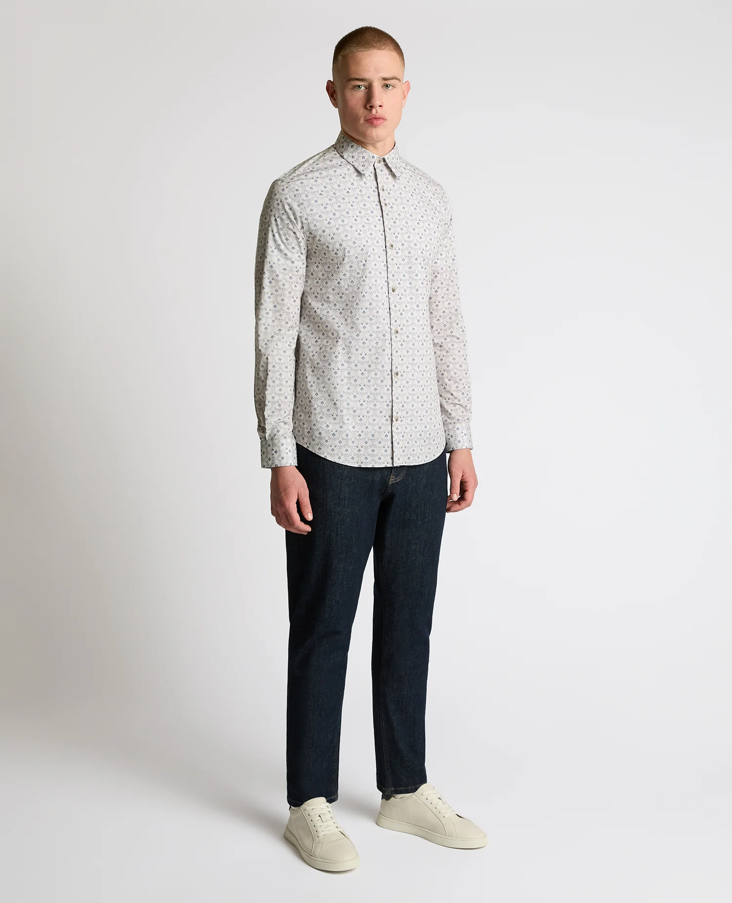 Regular Fit Print Cotton Stretch Shirt - Image 4