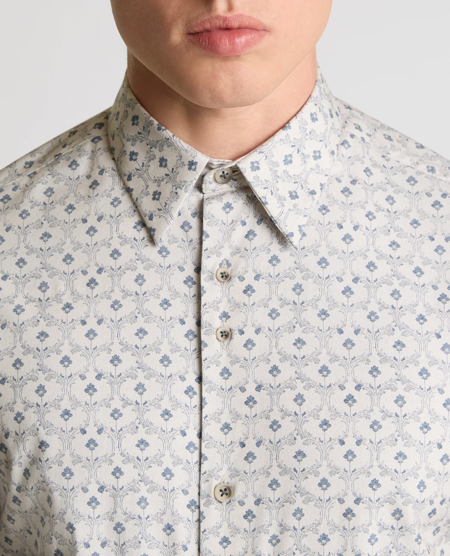 Regular Fit Print Cotton Stretch Shirt - Image 5