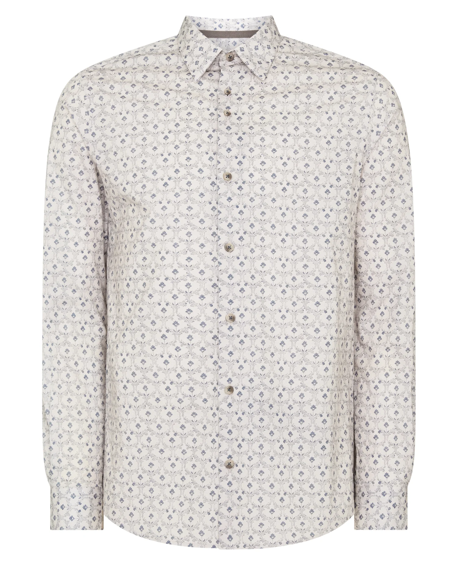 Regular Fit Print Cotton Stretch Shirt - Image 6