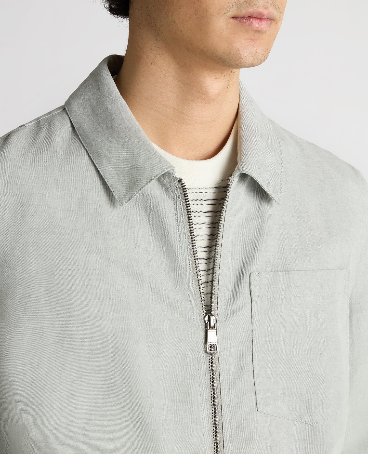 Regular Fit Two-Way Zip Shirt Jacket - Image 5