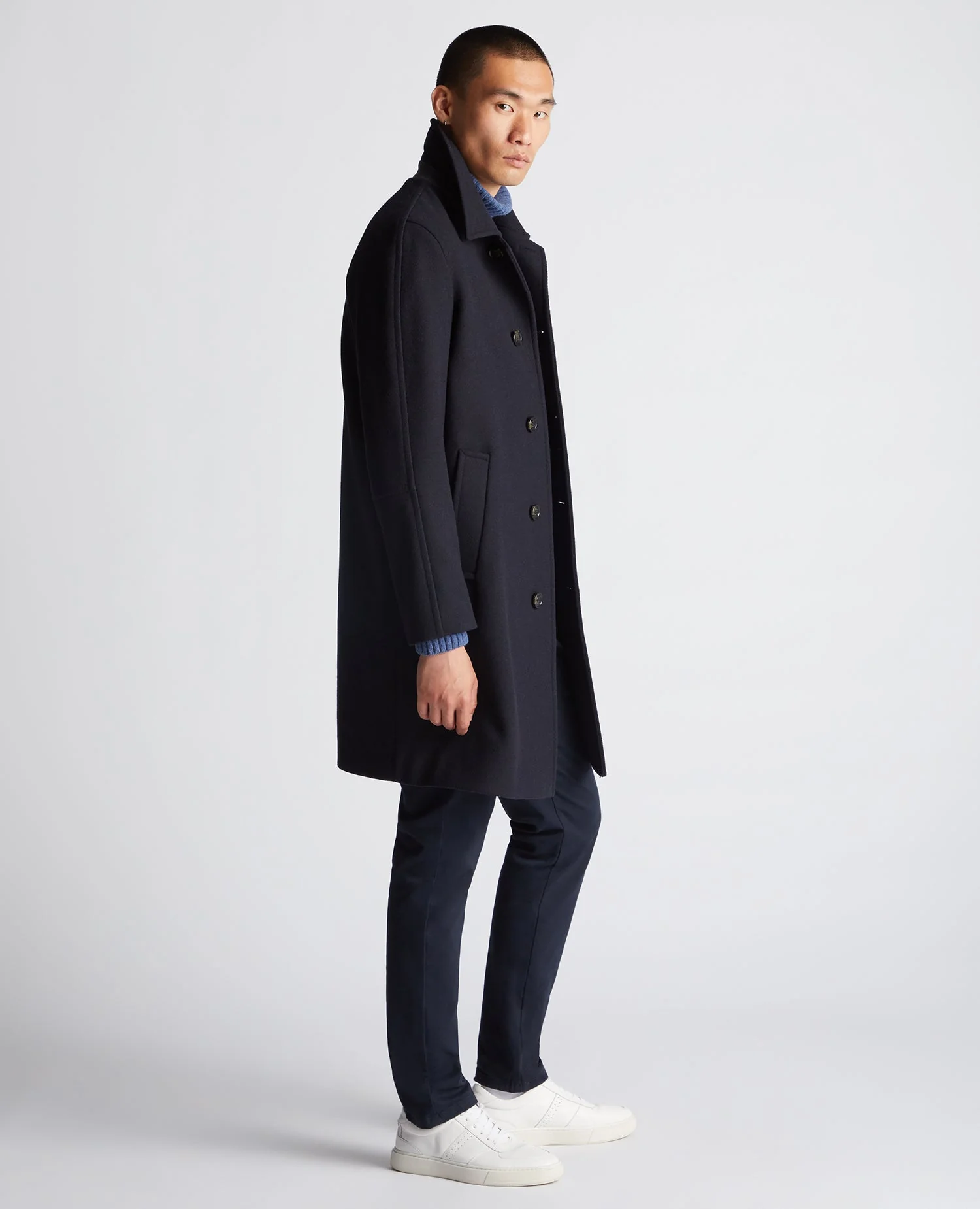Relaxed Fit Wool-Blend Tailored Coat - Image 4