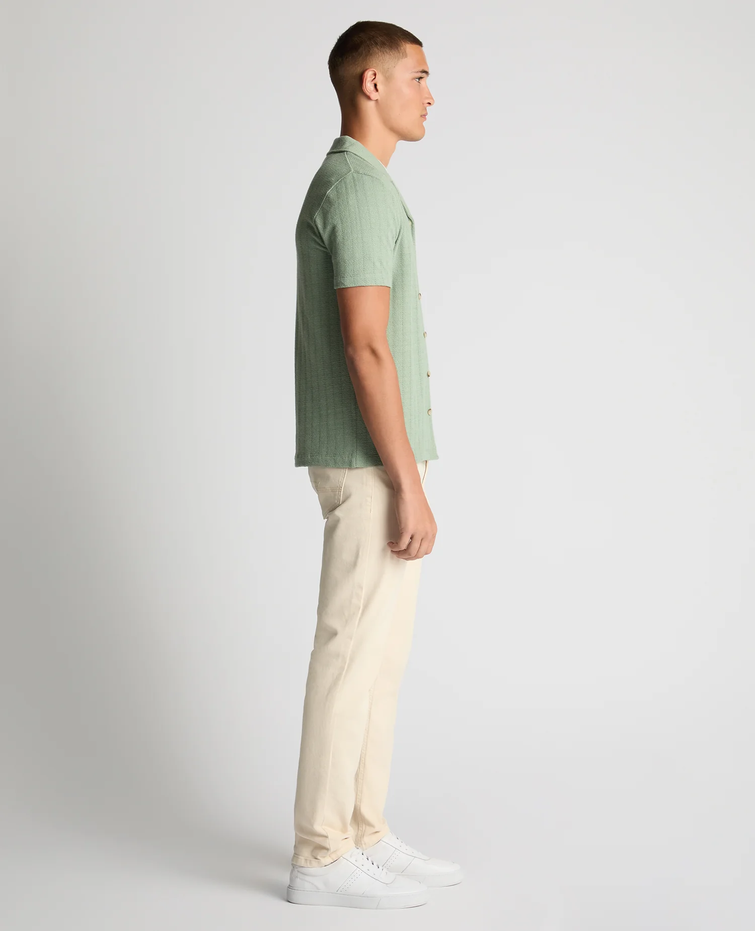 Relaxed Fit Cotton-Linen Cuban Collar Shirt - Image 4