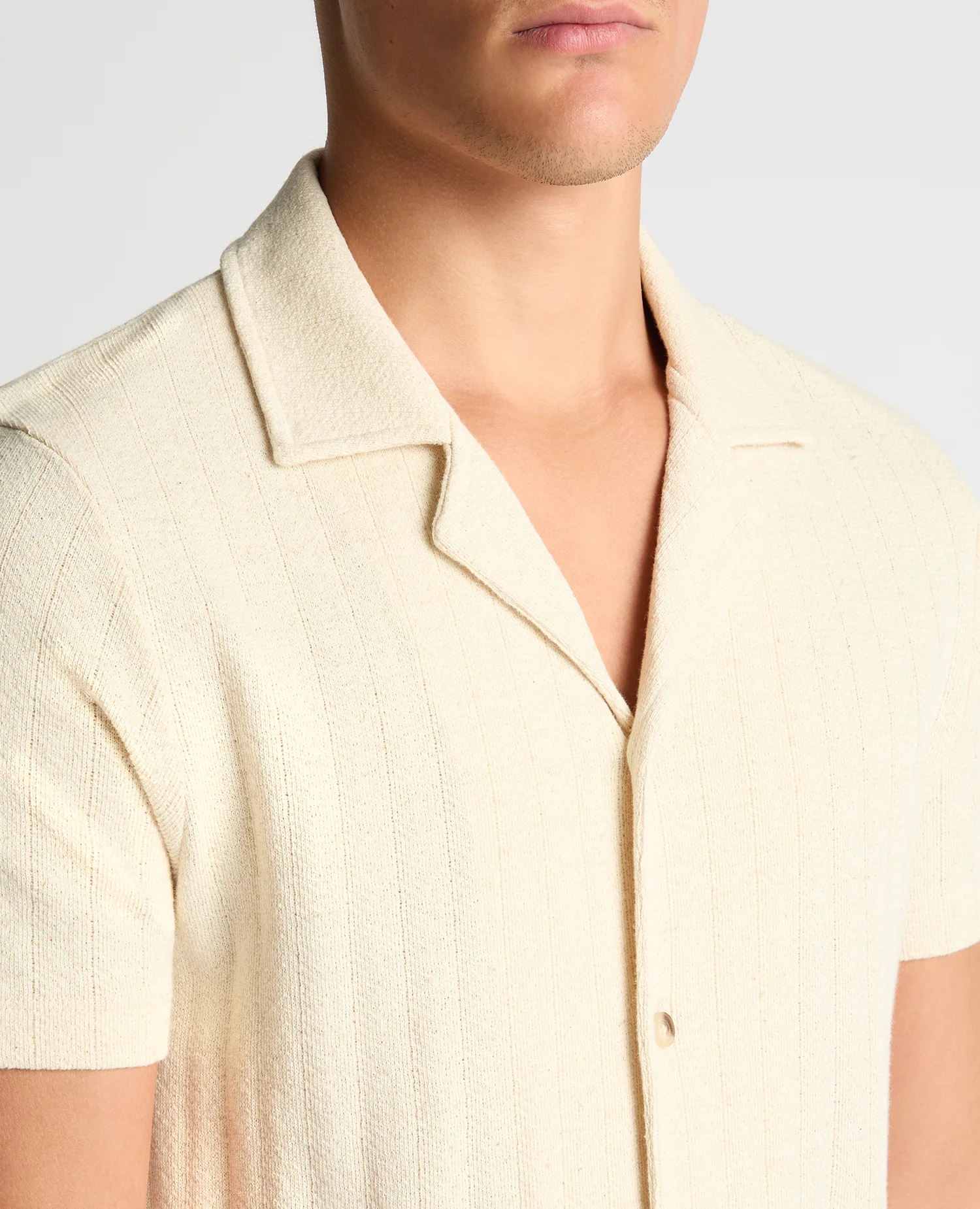 Relaxed Fit Cotton-Linen Cuban Collar Shirt - Image 5