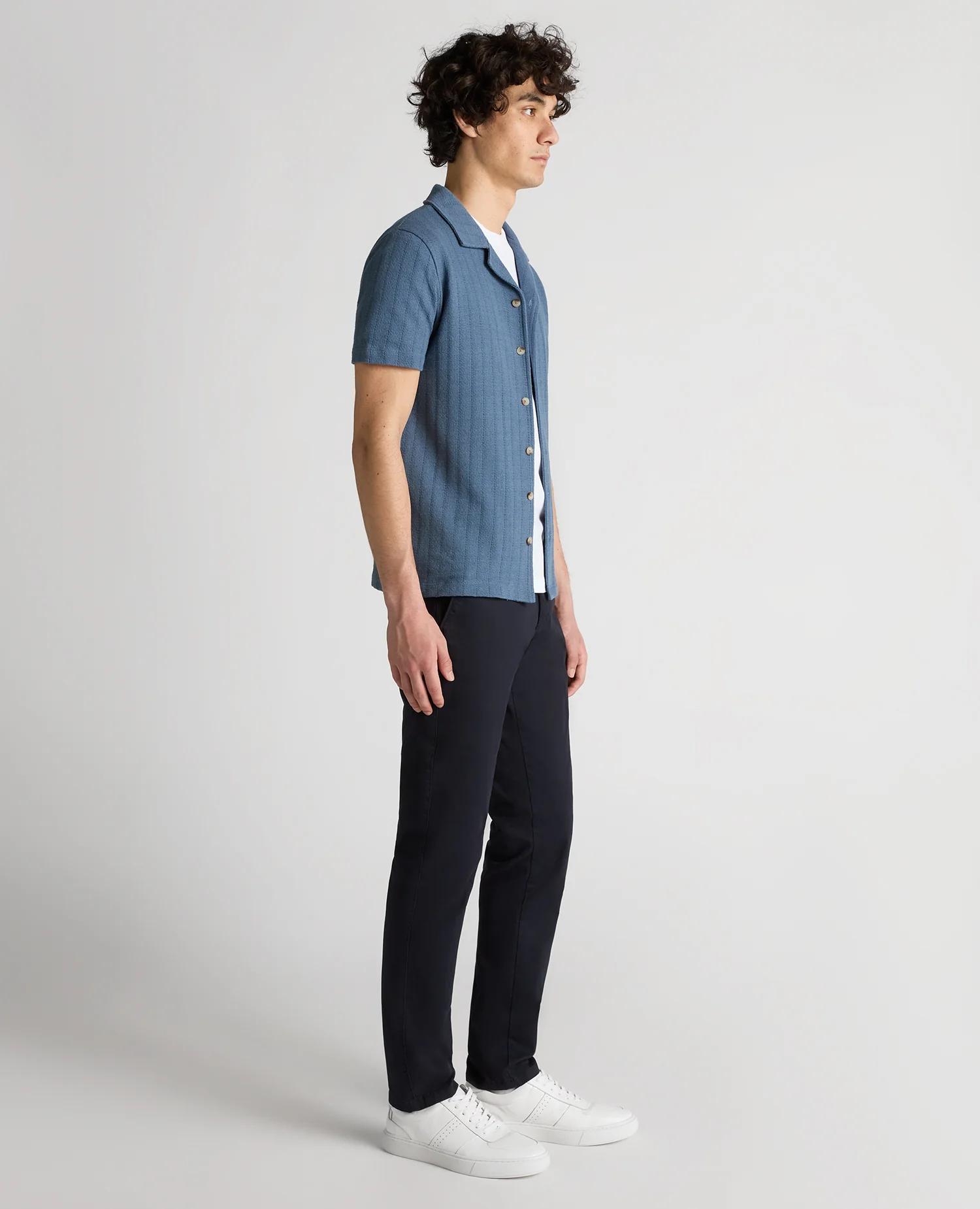 Relaxed Fit Cotton-Linen Cuban Collar Shirt - Image 4