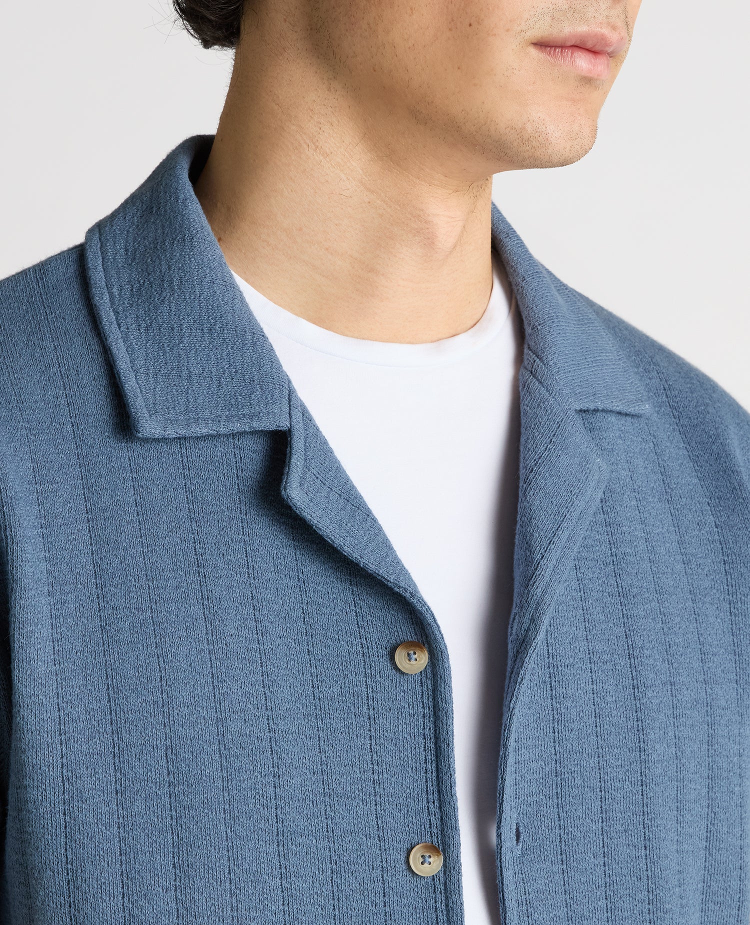Relaxed Fit Cotton-Linen Cuban Collar Shirt - Image 5