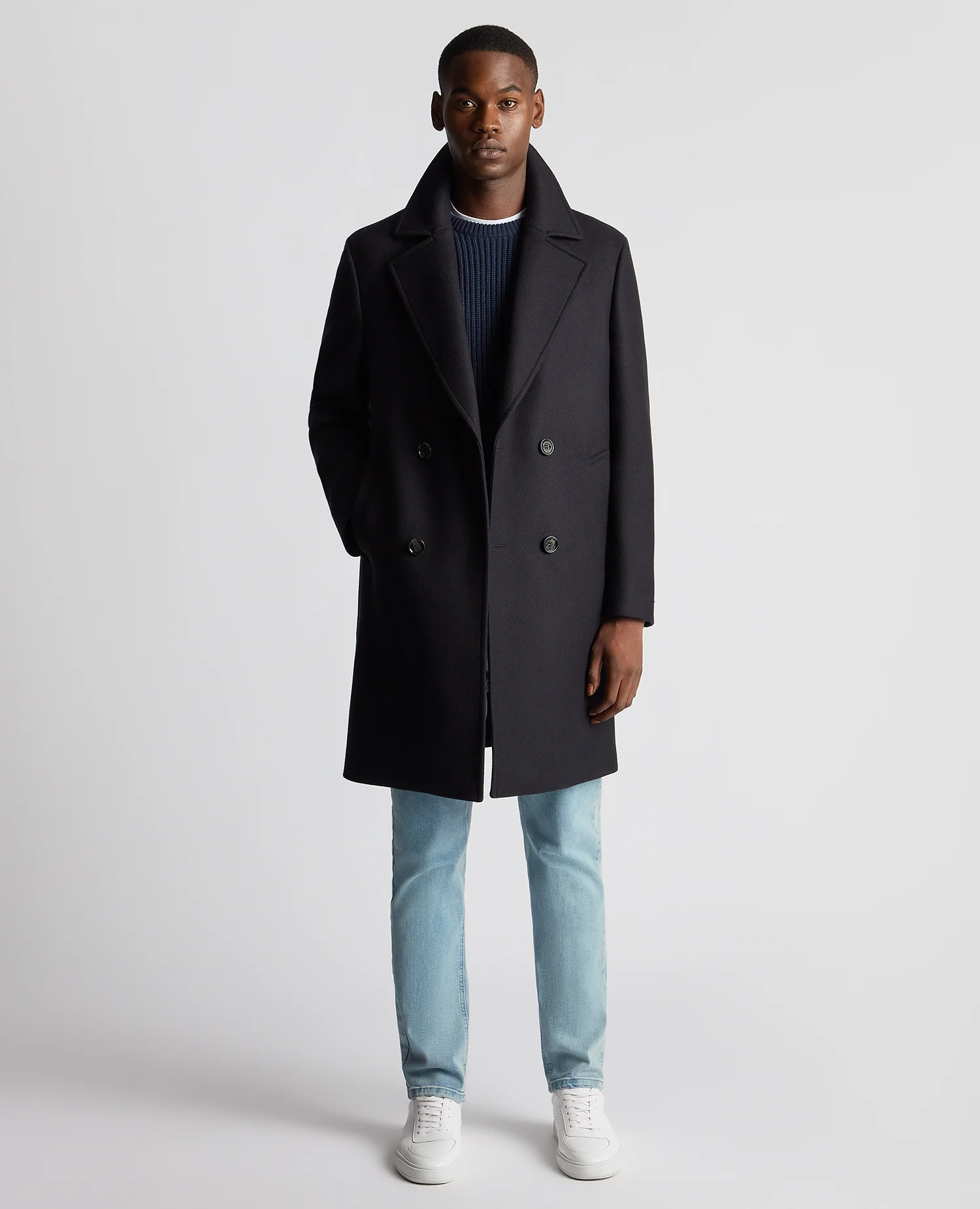 Relaxed Fit Double Breasted Overcoat - Image 2