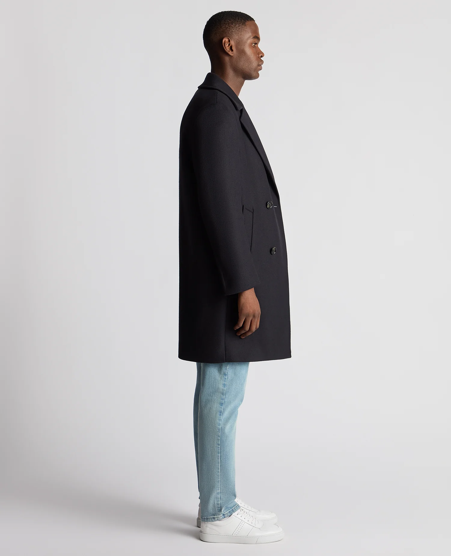 Relaxed Fit Double Breasted Overcoat - Image 4