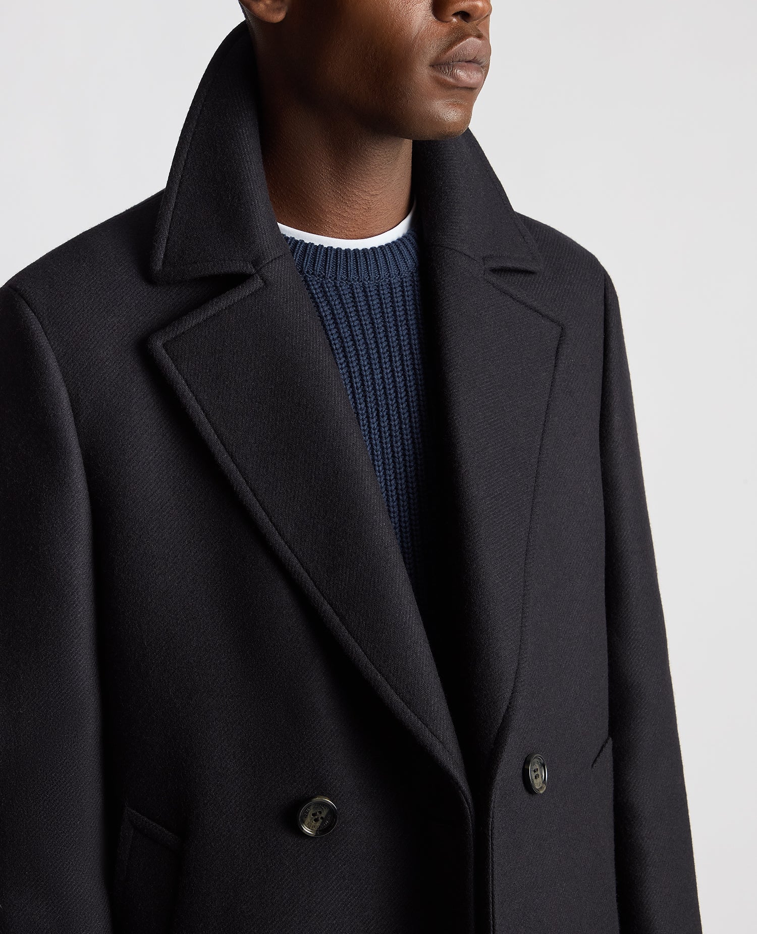 Relaxed Fit Double Breasted Overcoat - Image 5