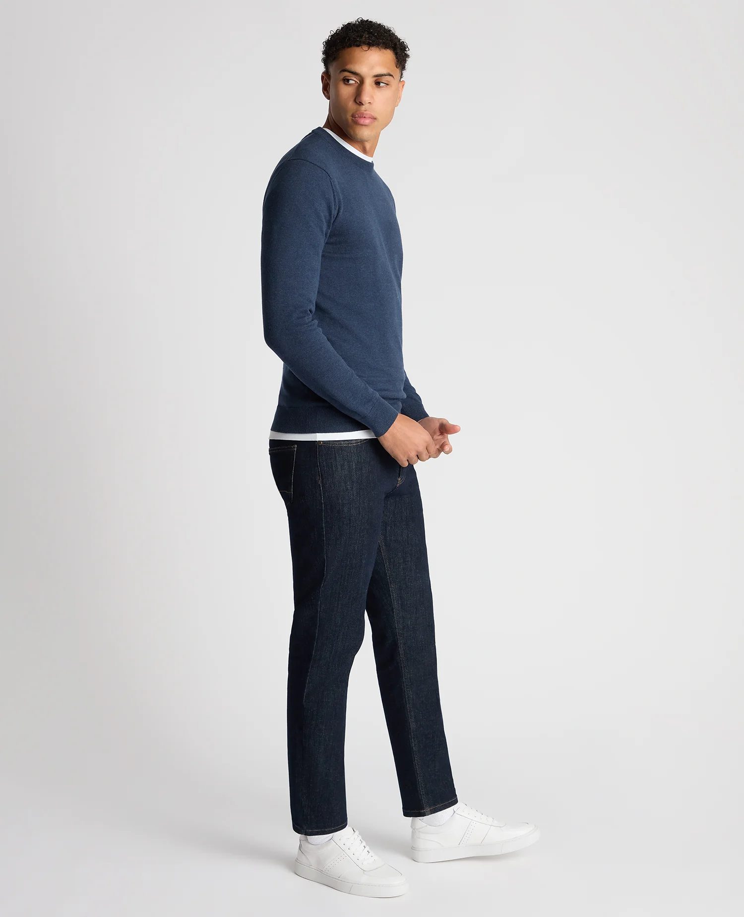 Tapered Fit Cotton Crew Neck Sweater - Image 4