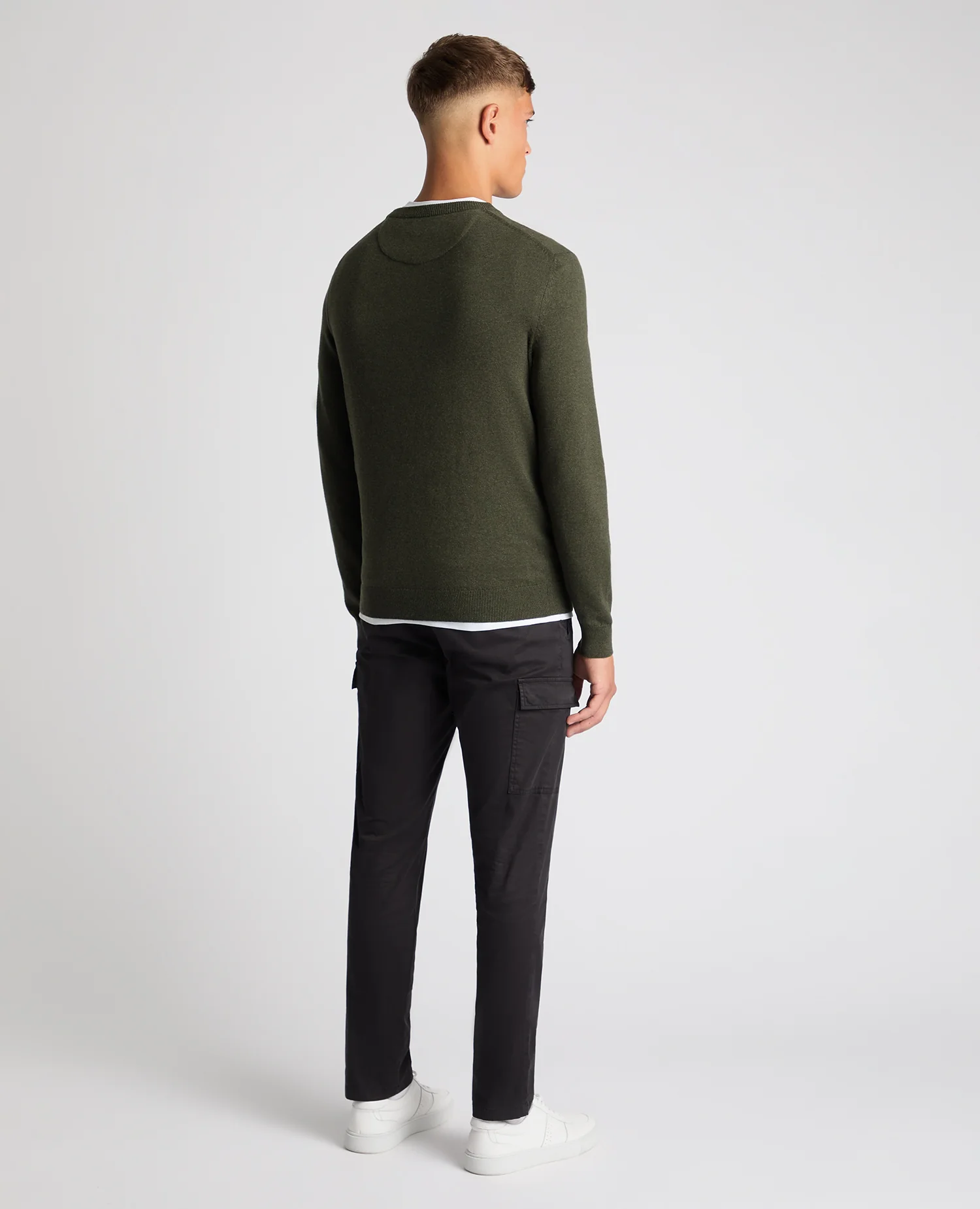 Tapered Fit Cotton Crew Neck Sweater - Image 3