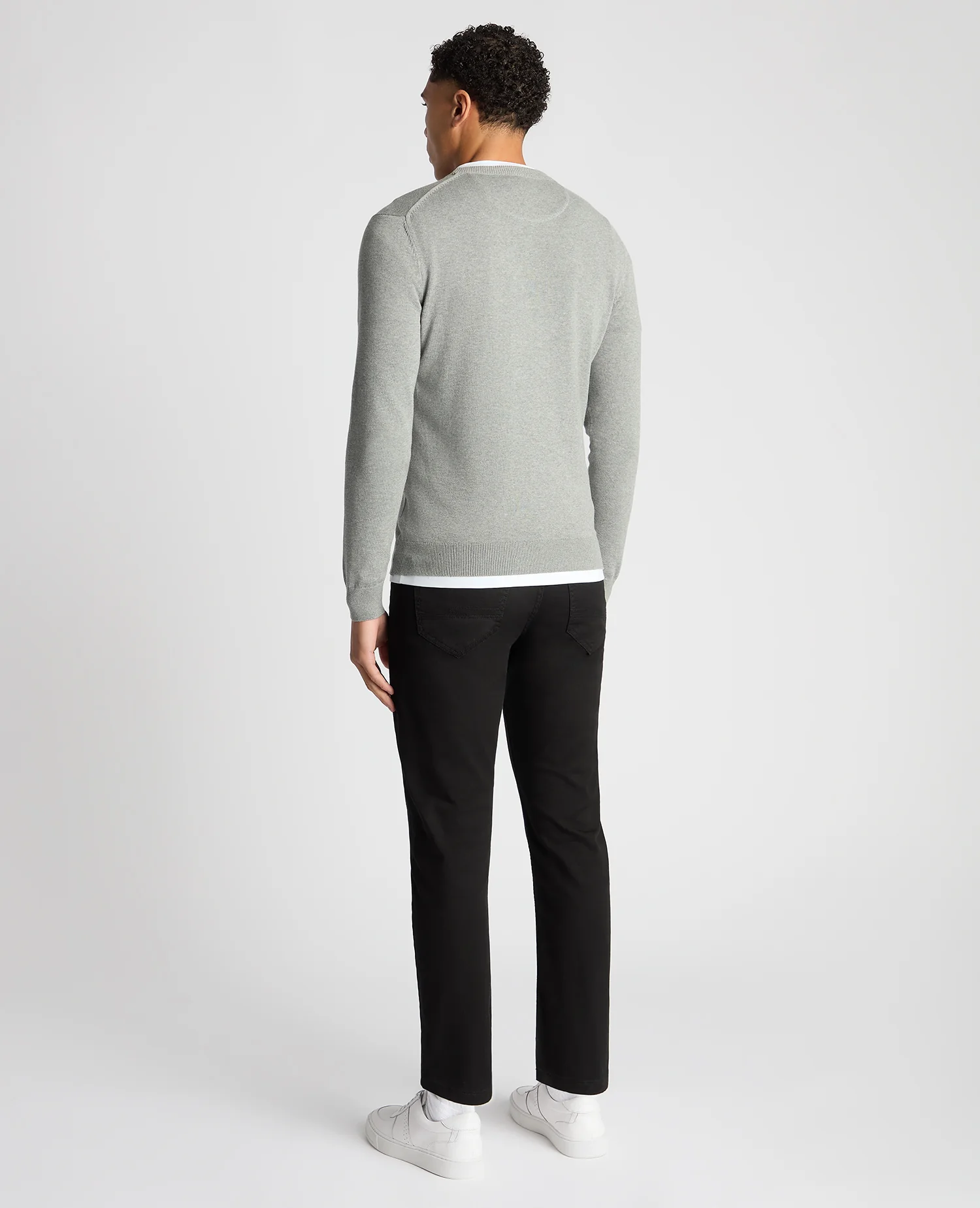 Tapered Fit Cotton Crew Neck Sweater - Image 3