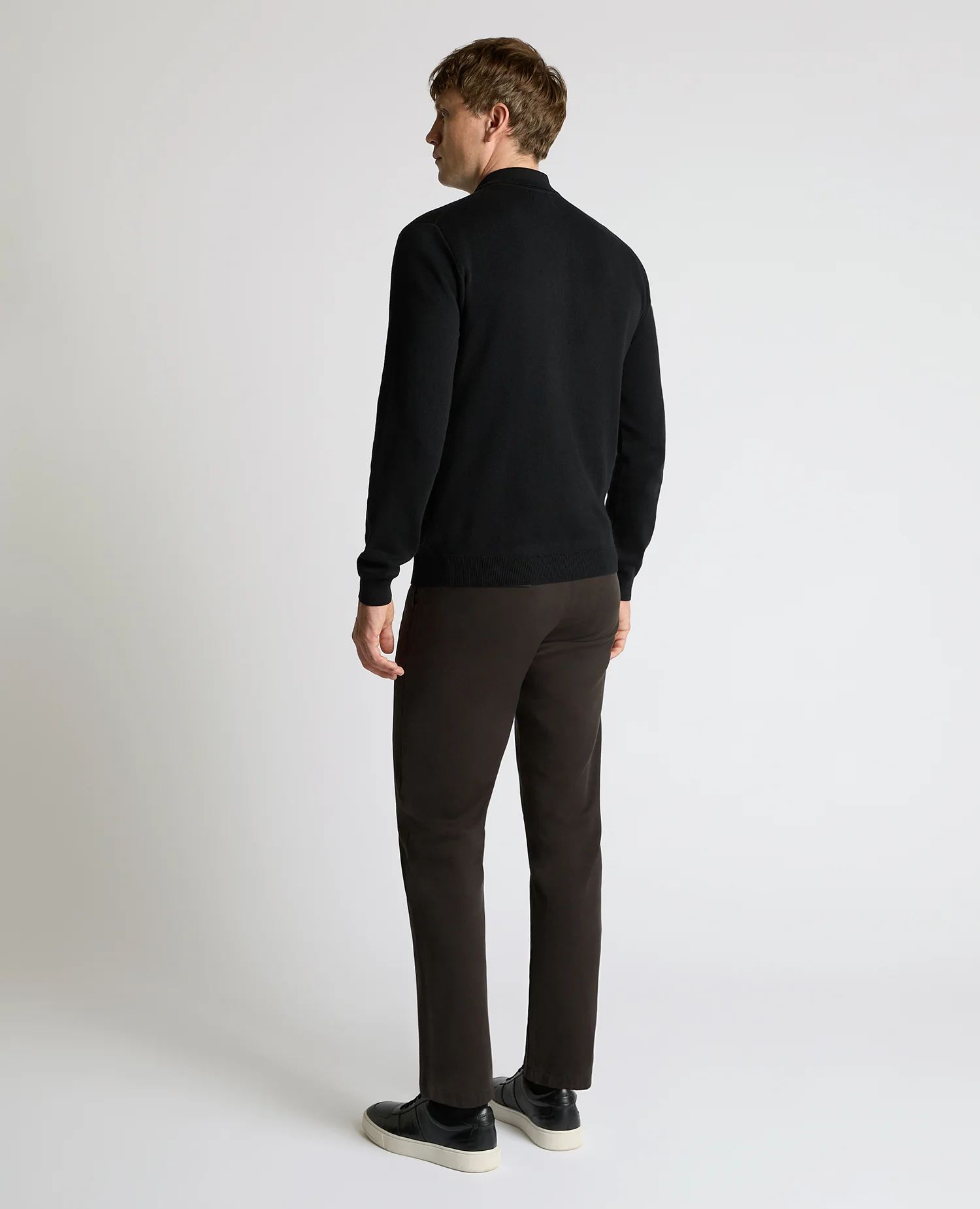Long Sleeve Cotton Knit Polo - Image 3