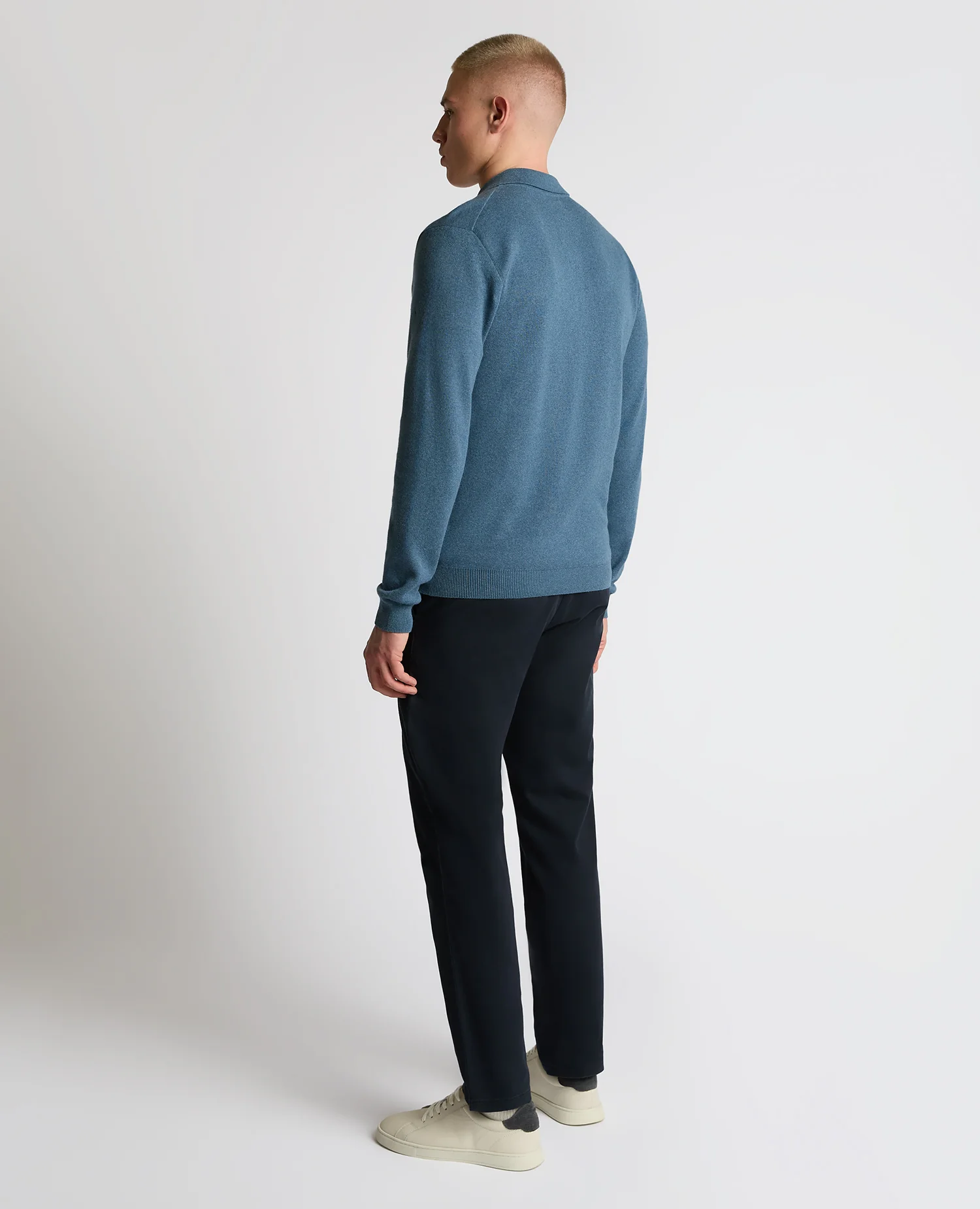 Long Sleeve Cotton Knit Polo - Image 3