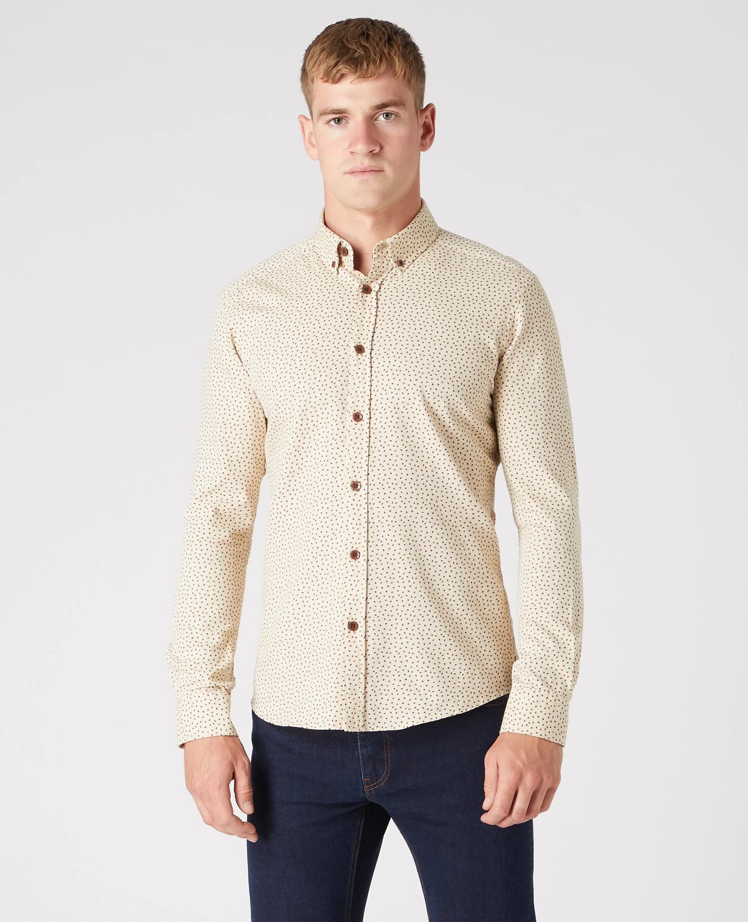 Slim Fit Print Cotton Shirt