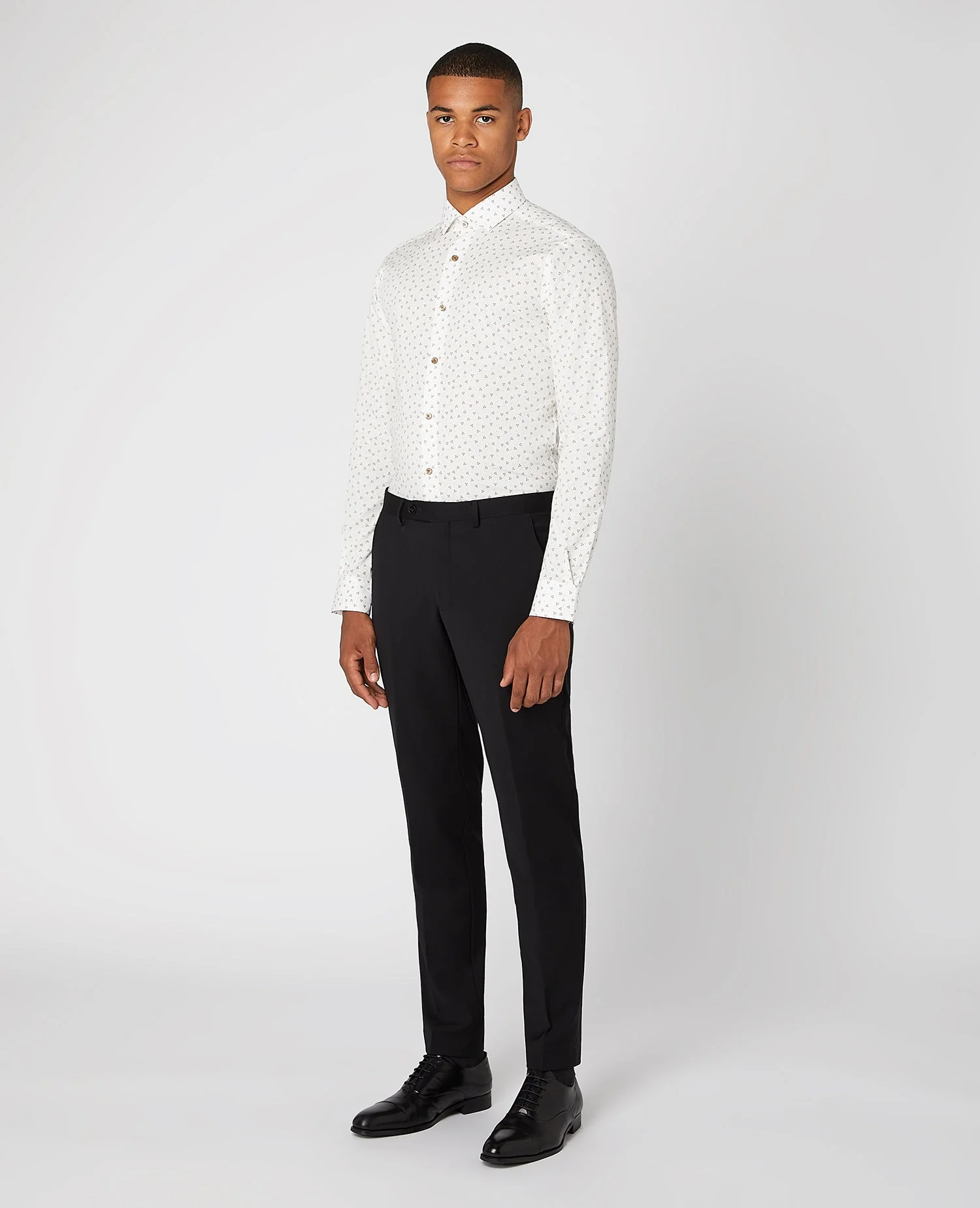 Slim Fit Print Cotton-Blend Stretch Shirt - Image 2