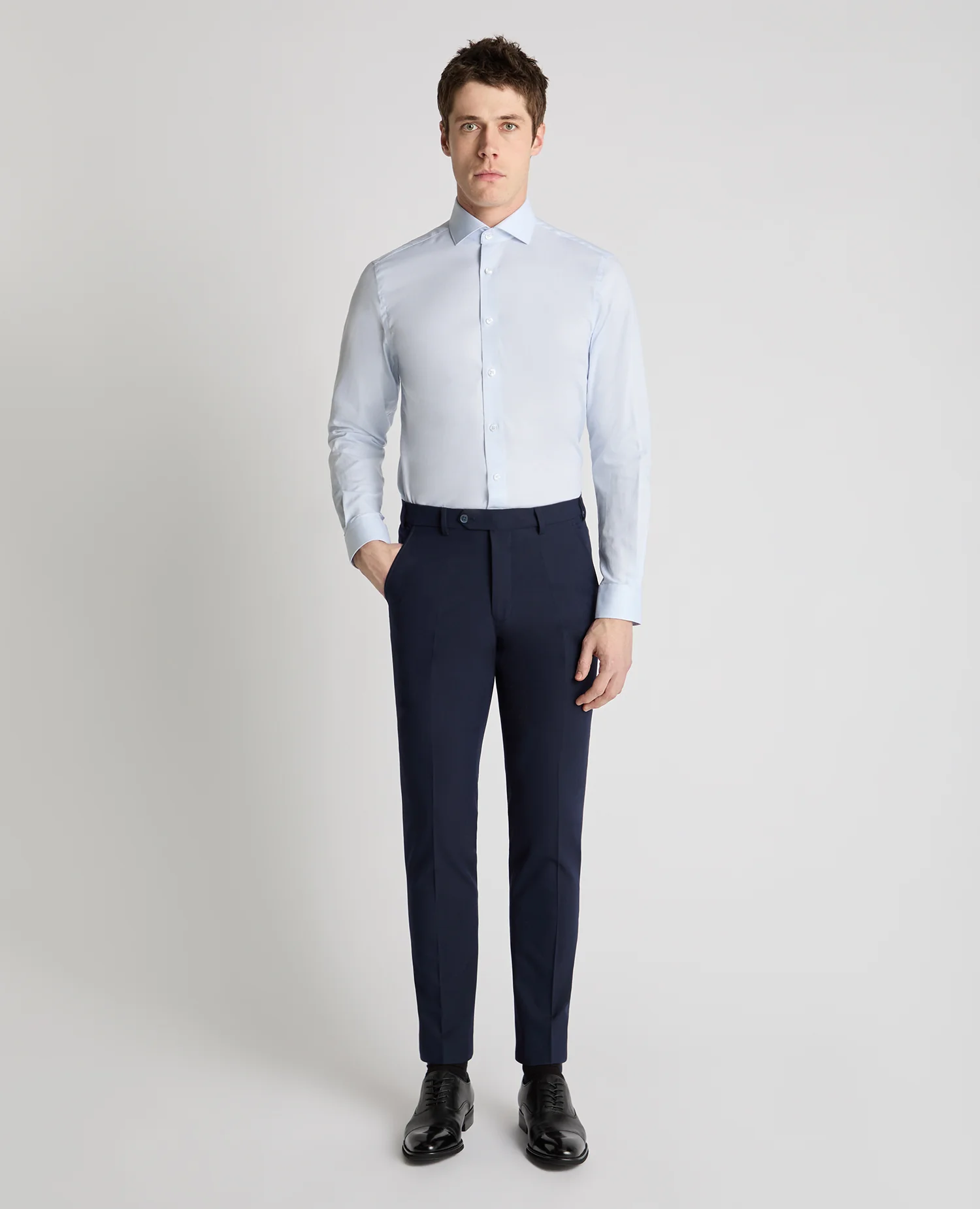 Tapered Fit French Front Cotton Shirt - Image 2