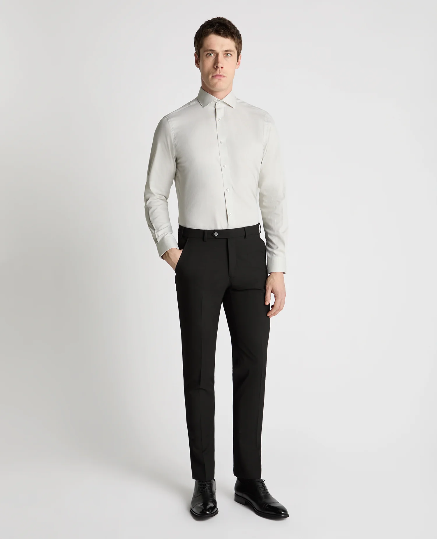 Tapered Fit French Front Cotton Shirt - Image 2