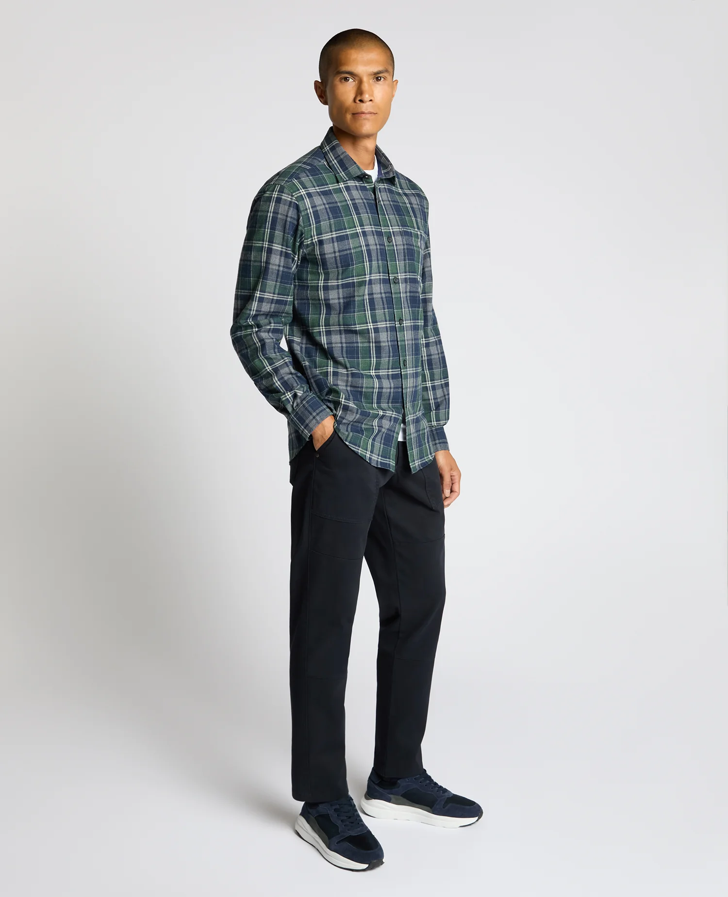 Tapered Fit Cotton-Blend Check Shirt - Image 2