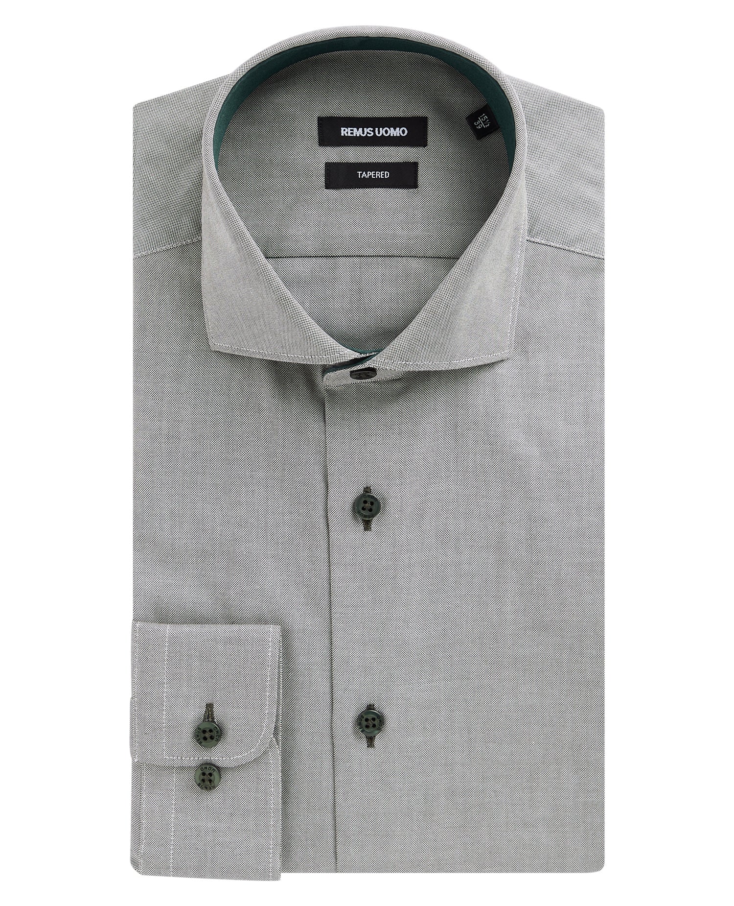 Tapered Fit Contrast Cotton Shirt - Image 5