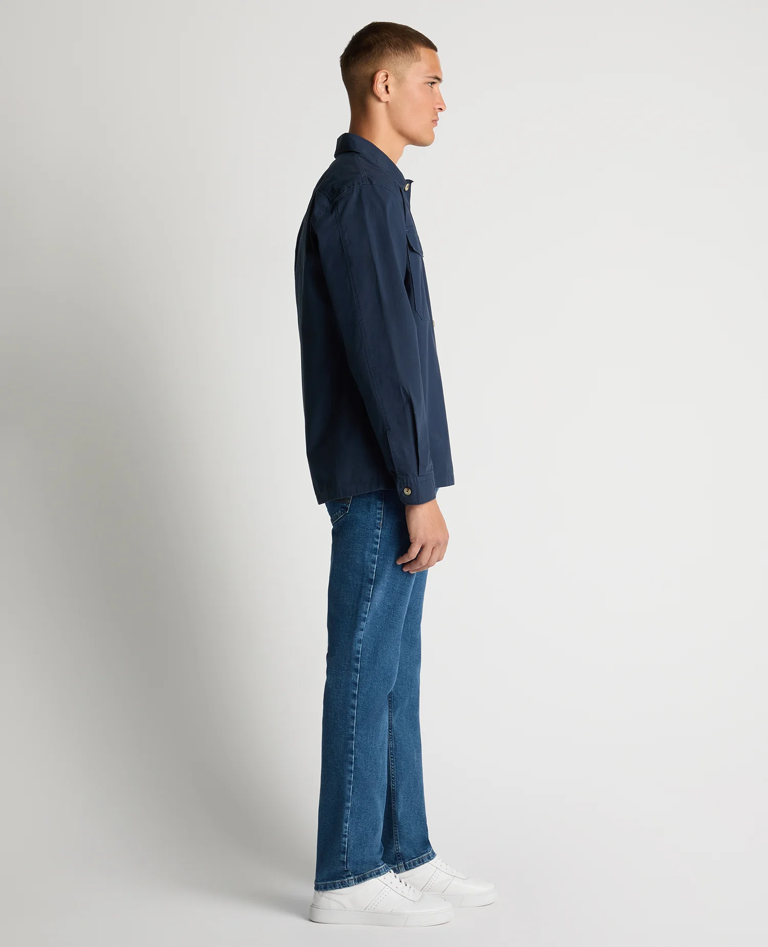 Regular Fit Cotton-Stretch Overshirt - Image 4