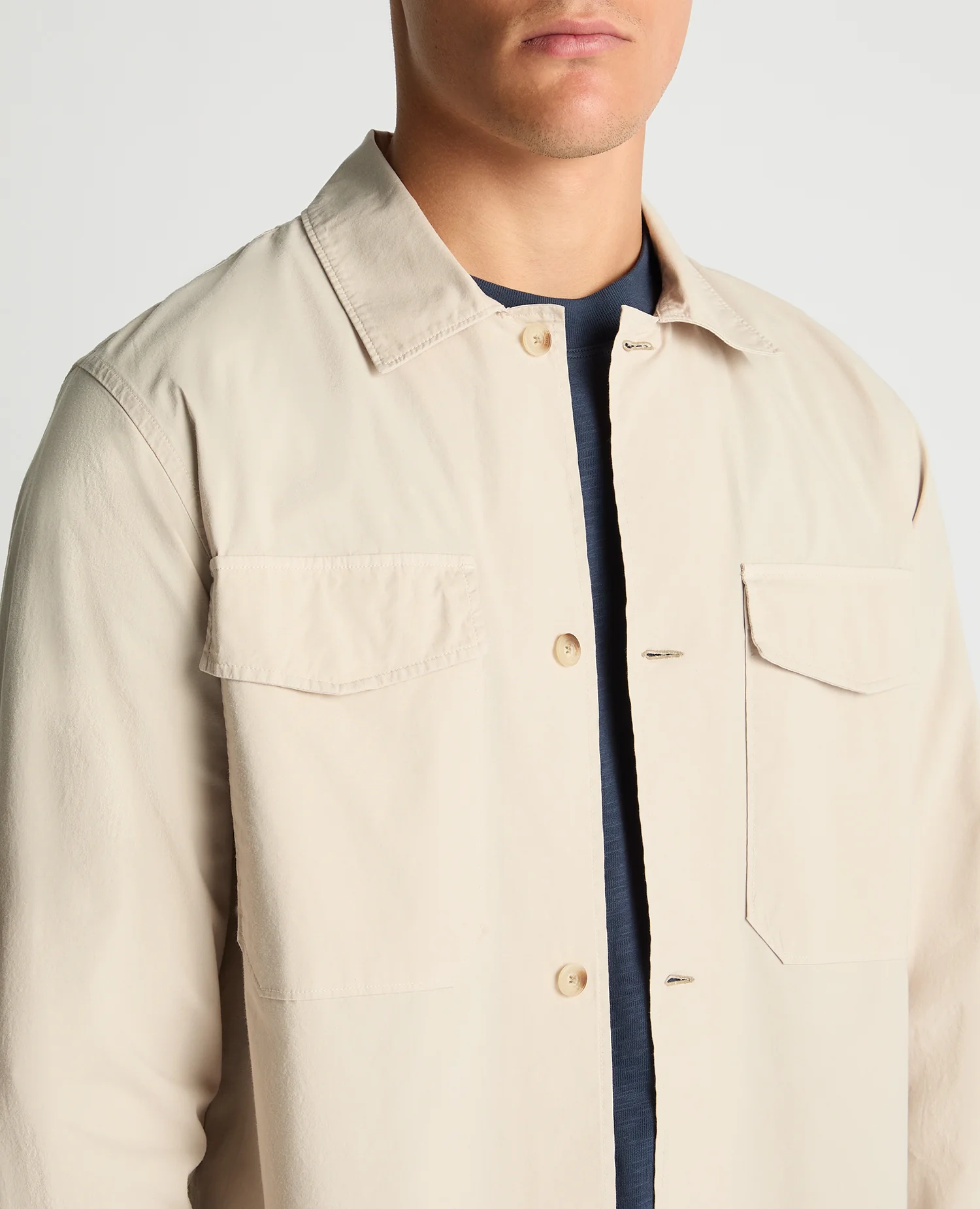 Regular Fit Cotton-Stretch Overshirt - Image 5