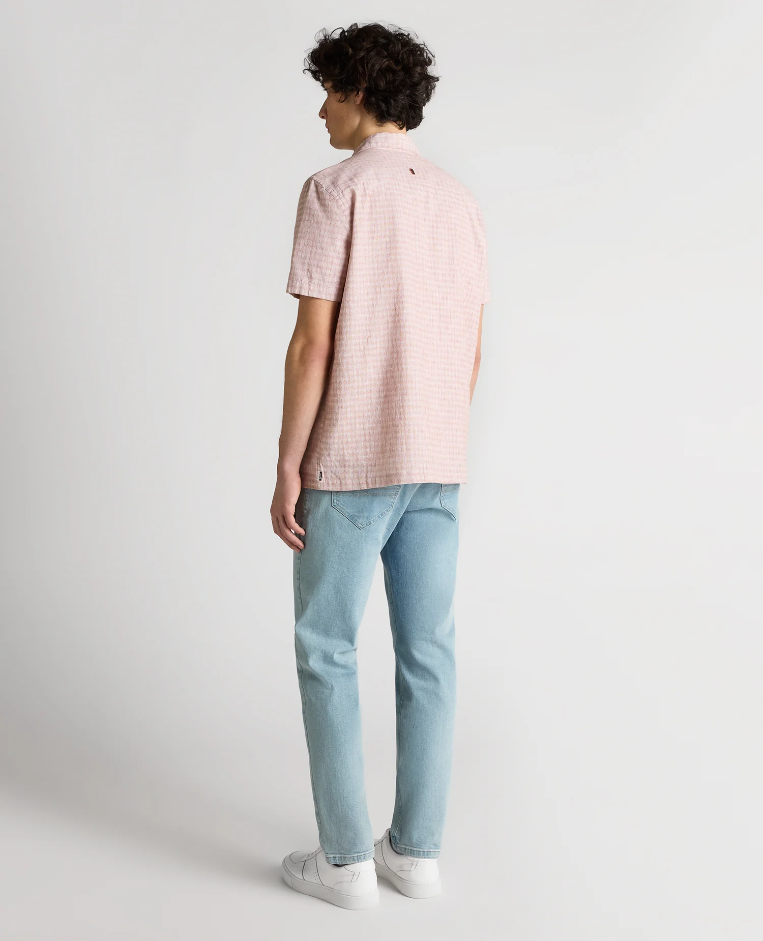 Tapered Fit Cotton-Linen Short Sleeve Shirt - Image 3