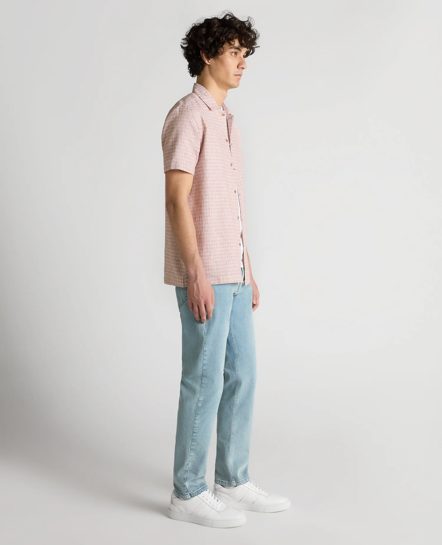 Tapered Fit Cotton-Linen Short Sleeve Shirt - Image 4