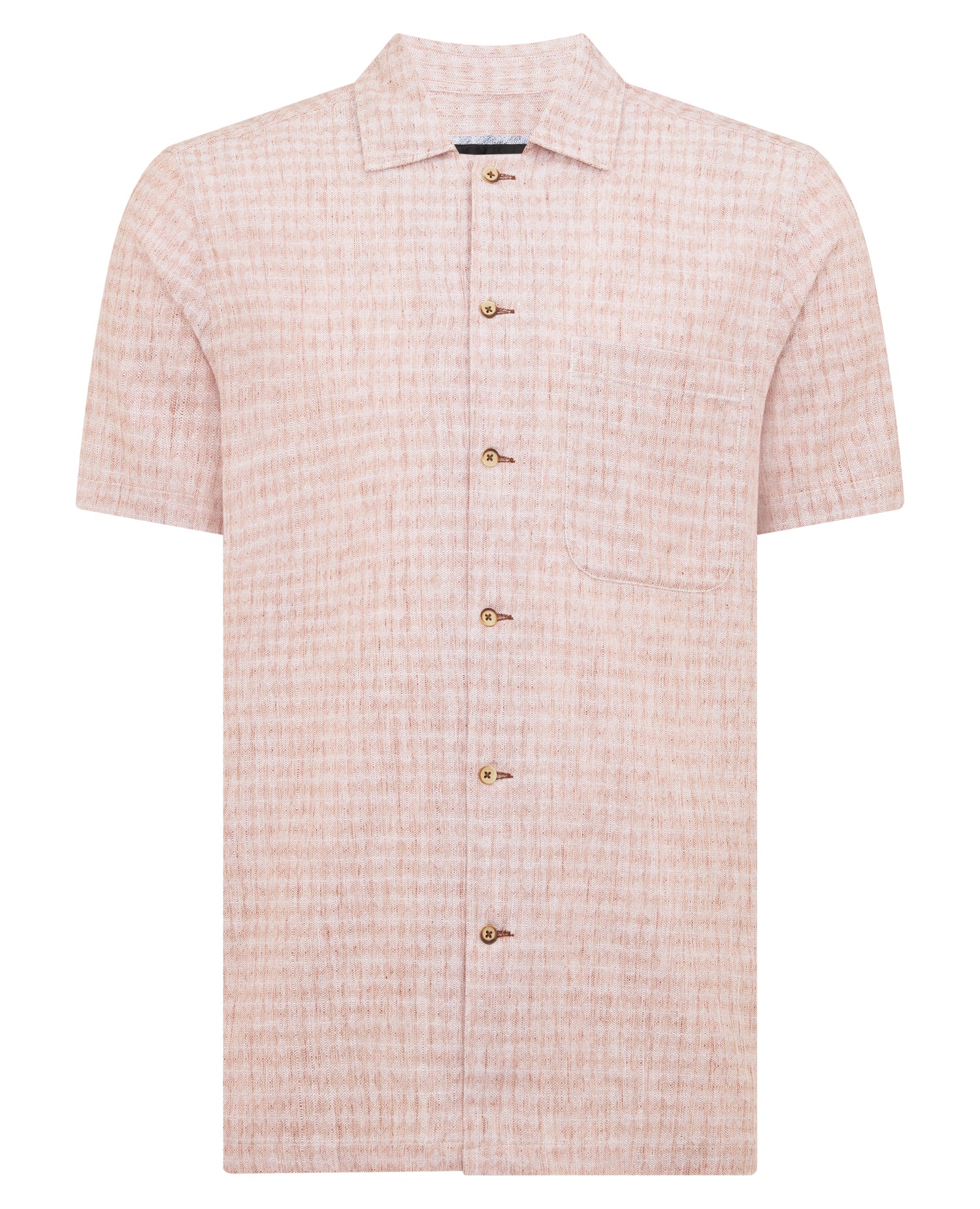 Tapered Fit Cotton-Linen Short Sleeve Shirt - Image 7